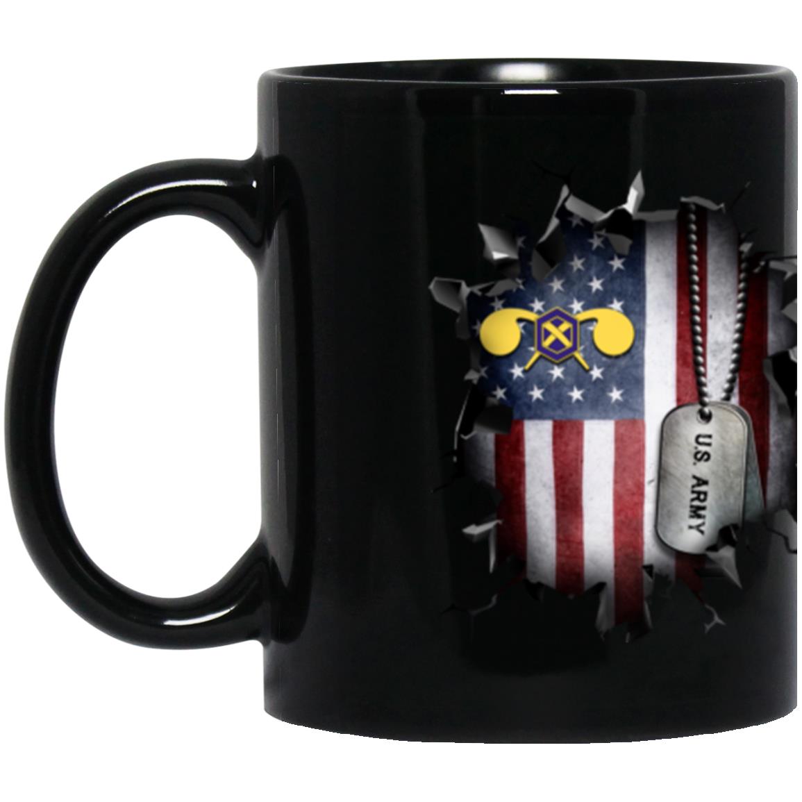 US Army Chemical Corps 3D Break Effect 11oz - 15oz Black Mug