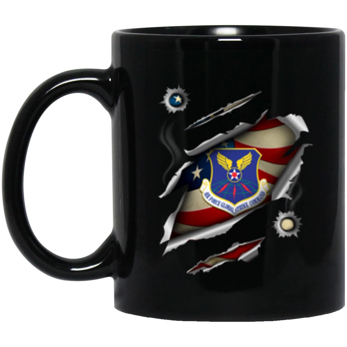 US Air Force Air Force Global Strike Command 3D Bullet Holes Effect 11oz - 15oz Black Mug