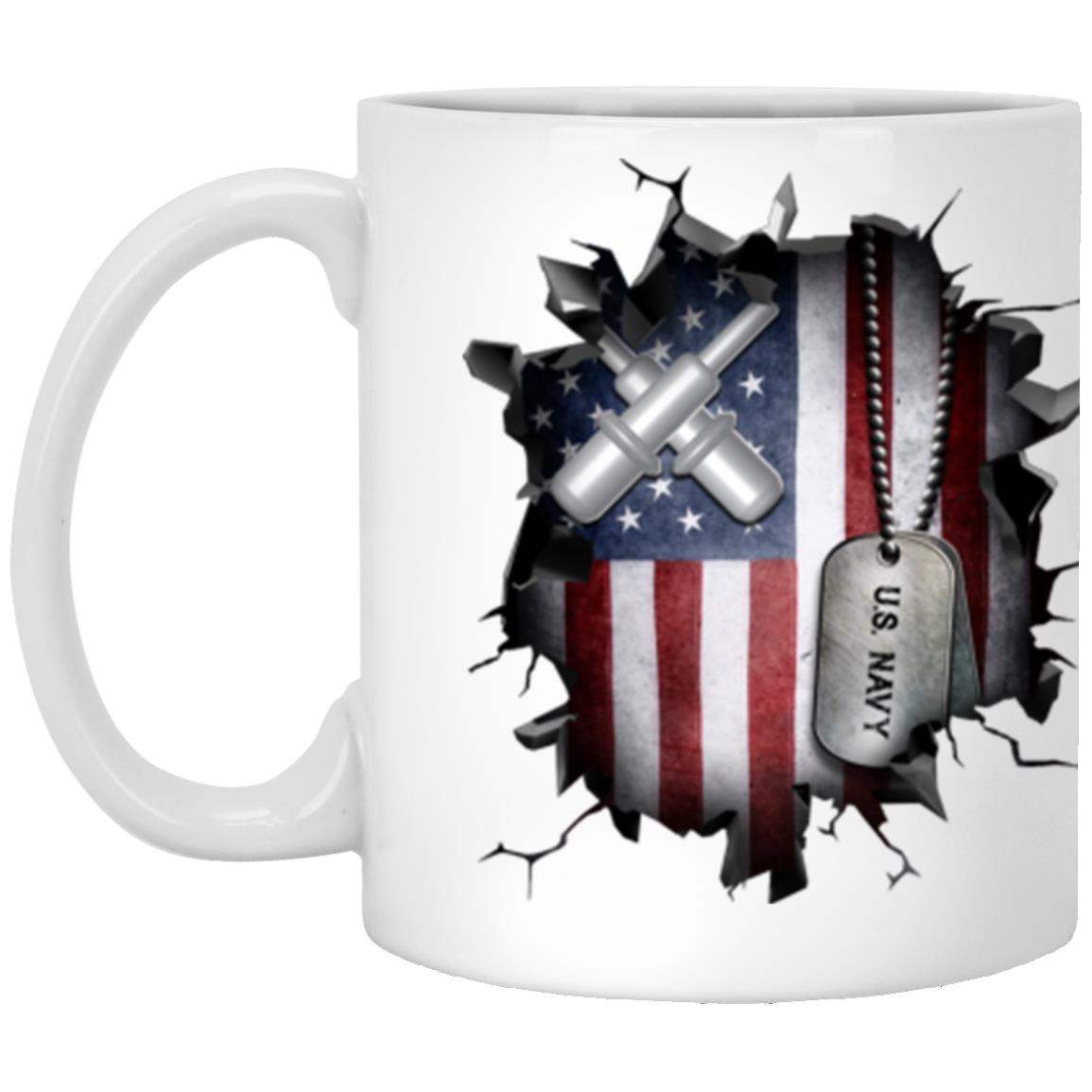 US Navy Gunner_s mate Navy GM 3D Break Effect 11oz - 15oz White Mug