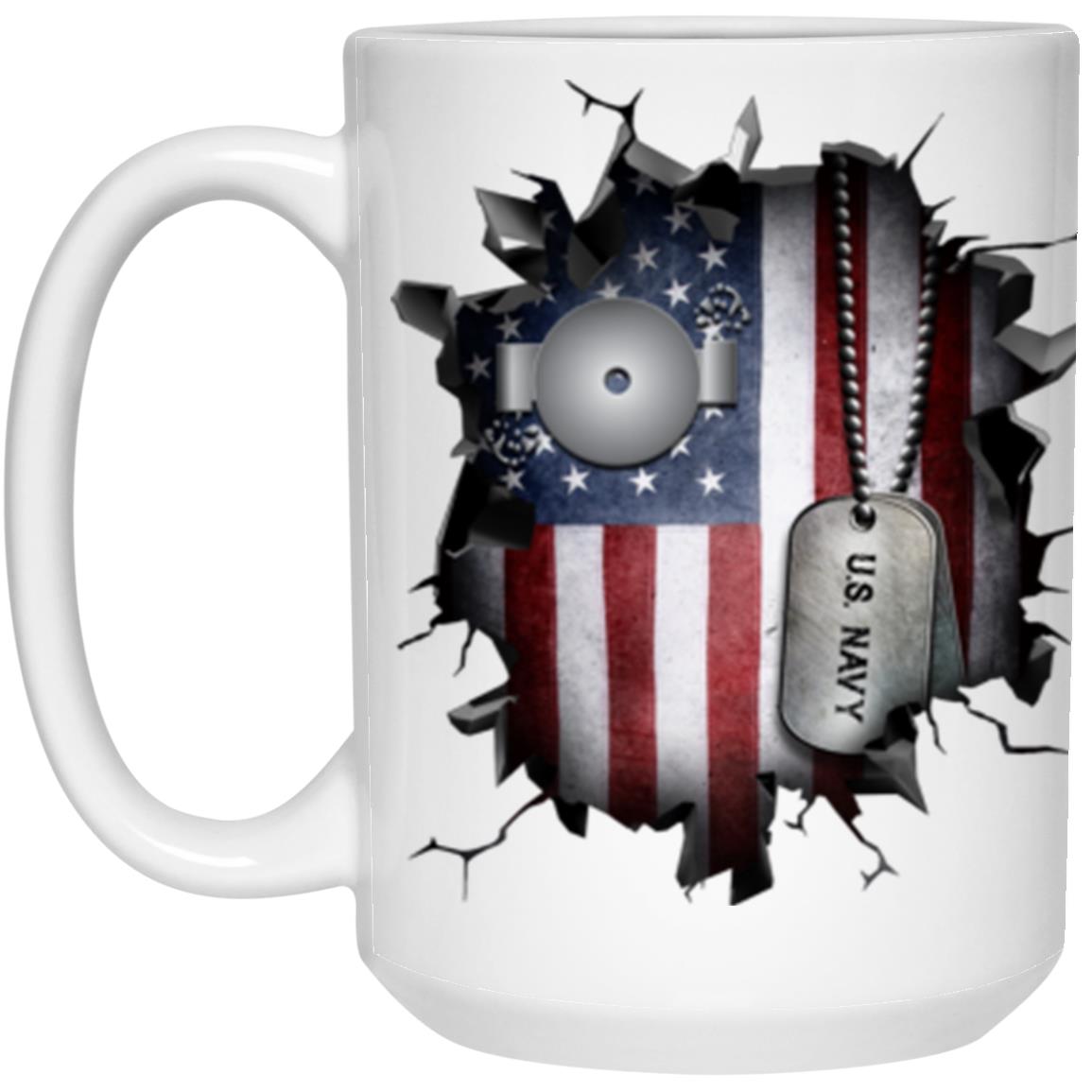 US Navy Boiler technician Navy BT 3D Break Effect 11oz - 15oz White Mug