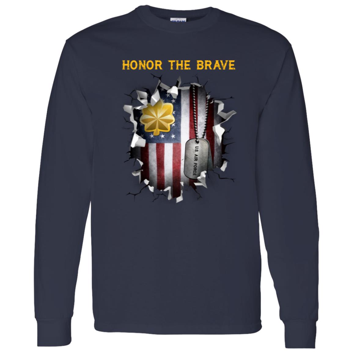 US Air Force O-4 Major Maj O4 Field Officer  - Honor The Brave - Honor The Brave Front Shirt