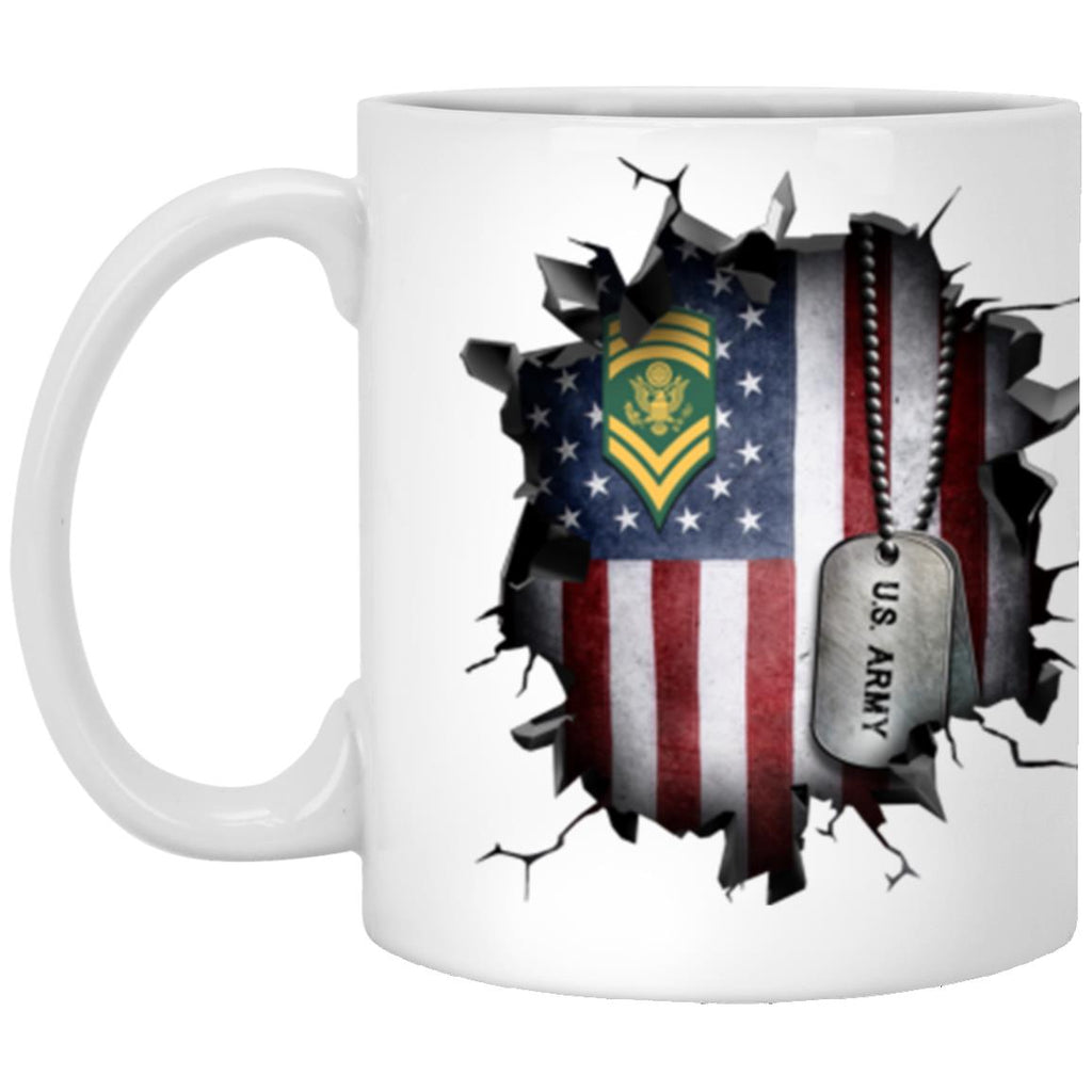 US Army E-9 SPC E9 Specialist Ranks 3D Break Effect 11oz - 15oz White Mug