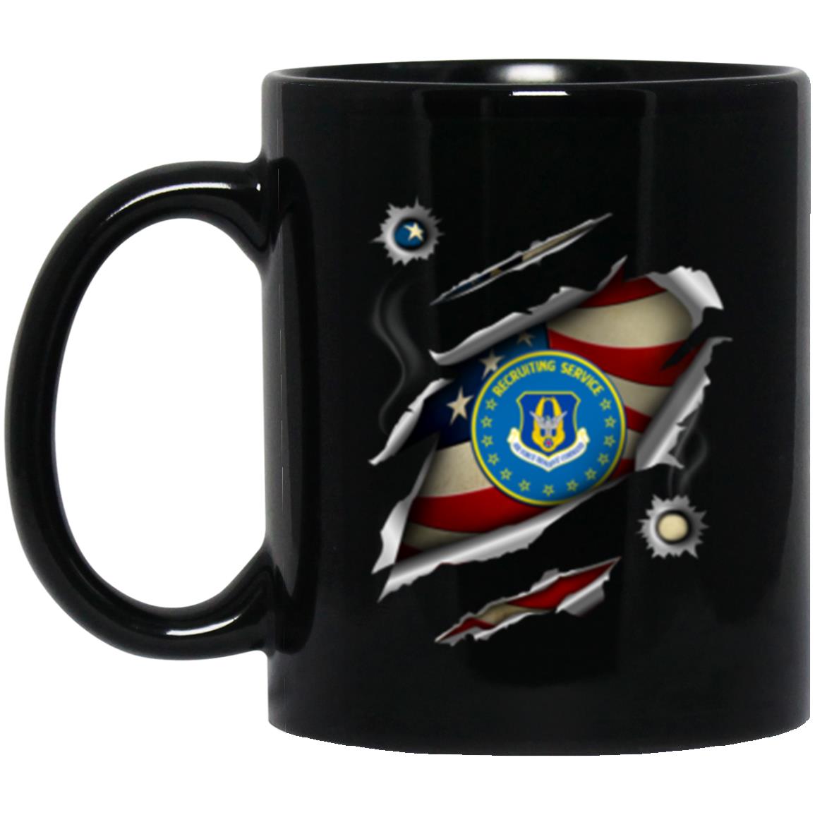 US air force reserve recruiting service 3D Bullet Holes Effect 11oz - 15oz Black Mug