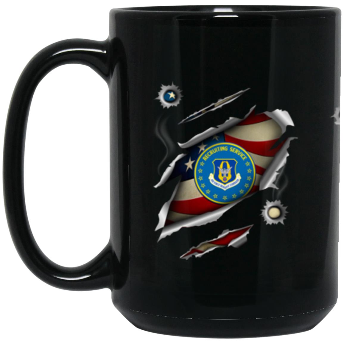 US air force reserve recruiting service 3D Bullet Holes Effect 11oz - 15oz Black Mug