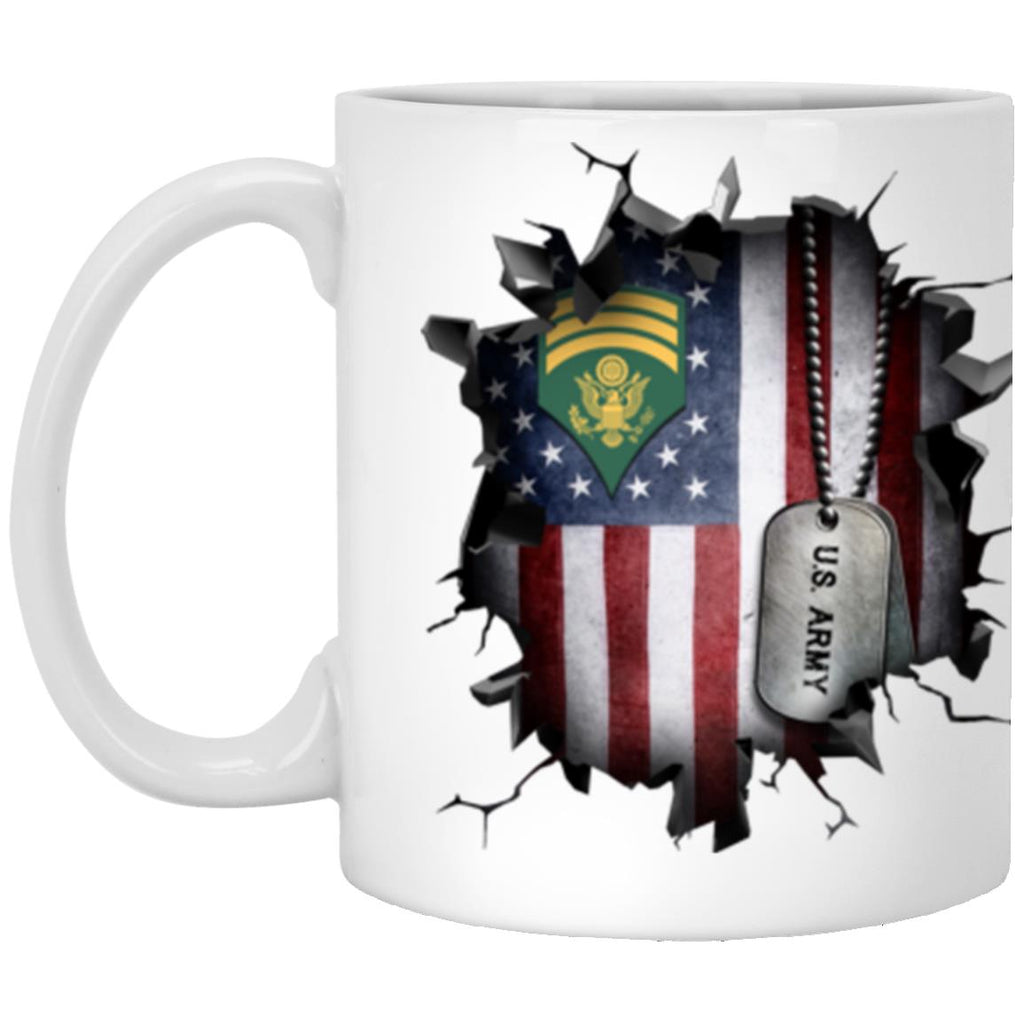 US Army E-7 SPC E7 Specialist Ranks 3D Break Effect 11oz - 15oz White Mug