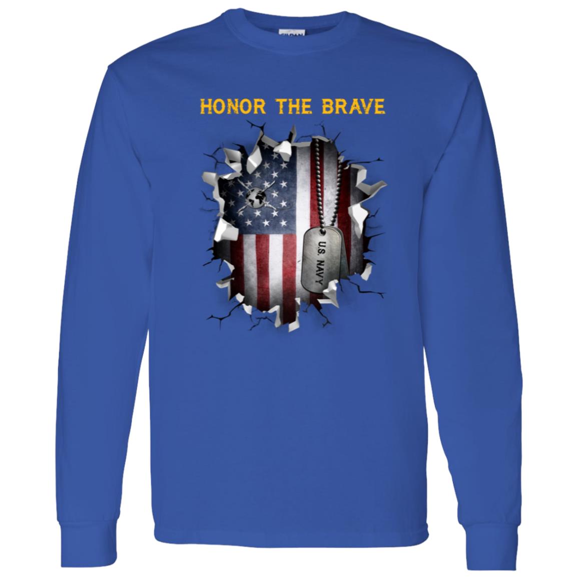 Navy Mass Communications Specialist Navy MC - Honor The Brave Front Shirt