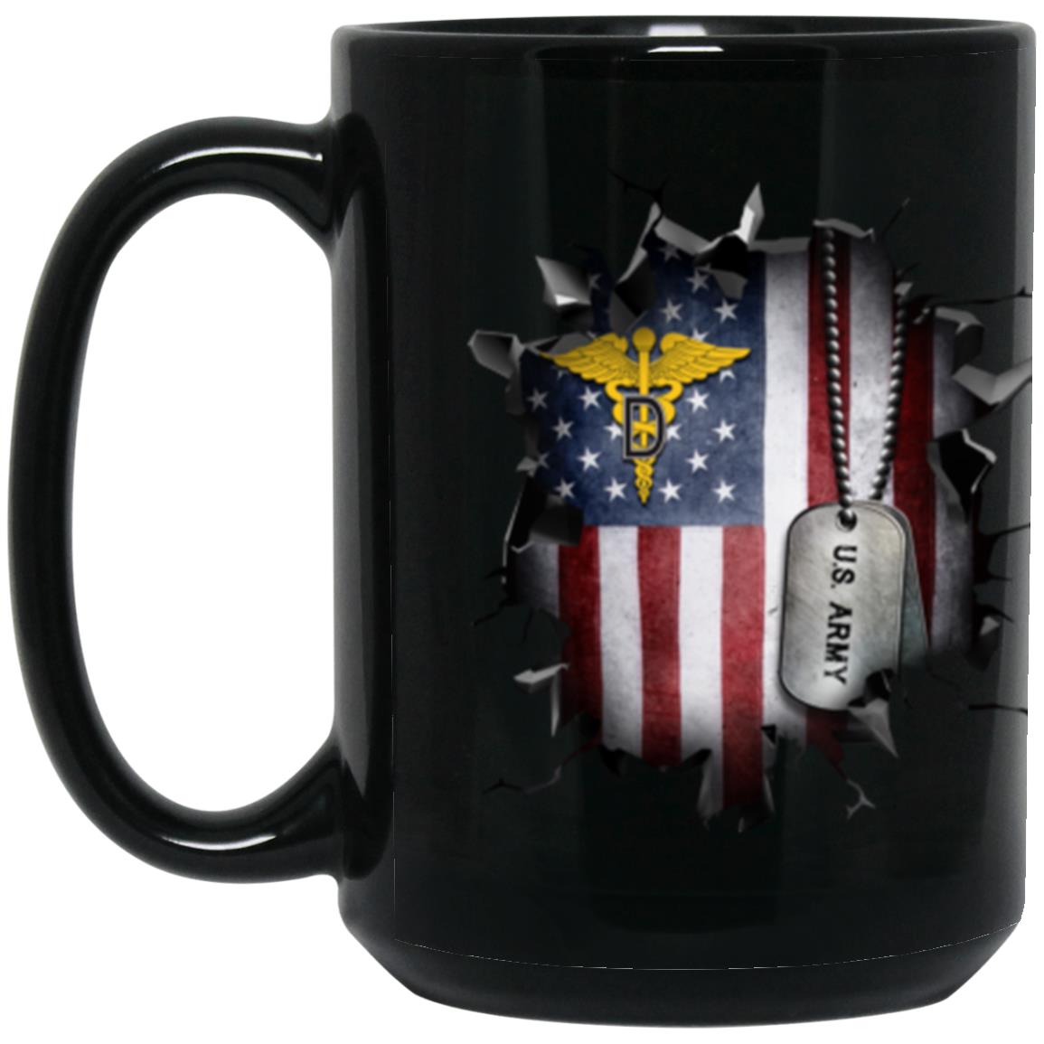 US Army Dental Corps 3D Break Effect 11oz - 15oz Black Mug