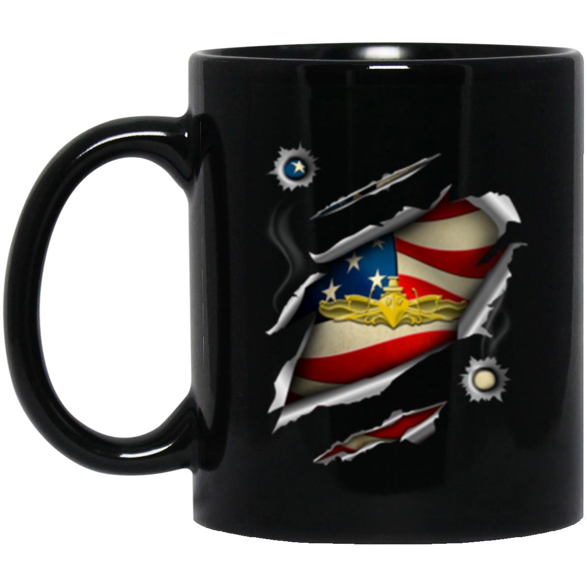 US Navy Surface Warfare Officer 11oz - 15oz Black Mug