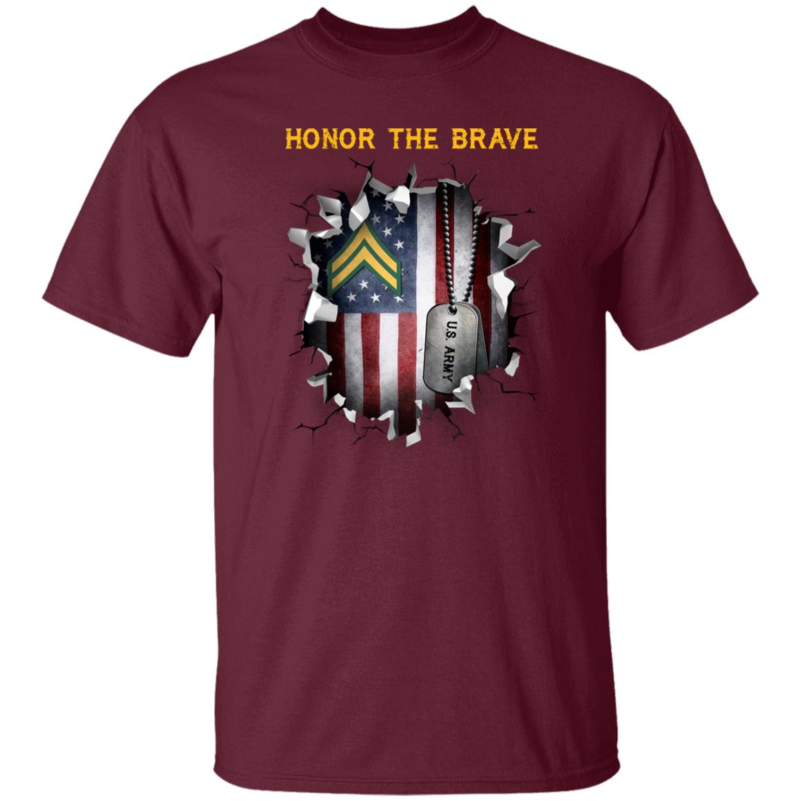 US Army E-4 Corporal E4 CPL Noncommissioned Officer - Honor The Brave Front Shirt