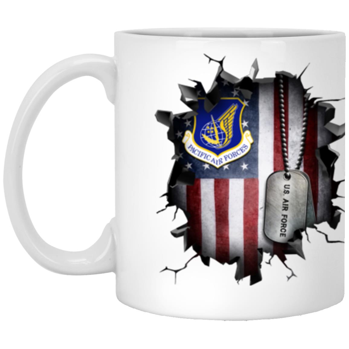 US Air Force Pacific Air Forces 3D Break Effect Coffee Mug 11oz - 15oz White Mug