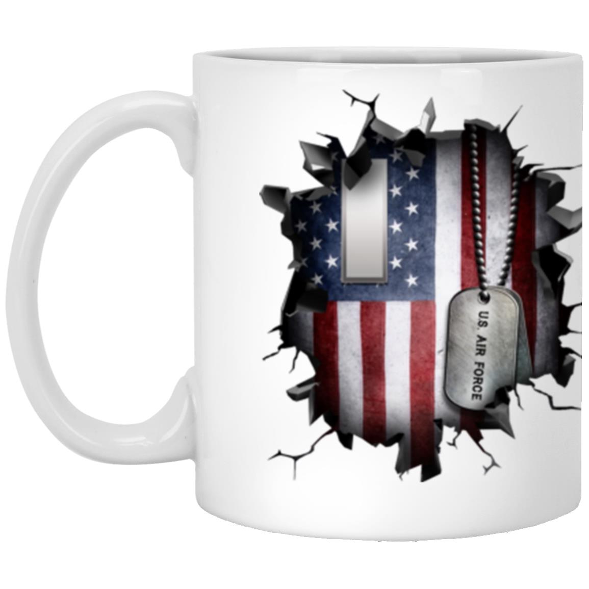 US Air Force O-2 First Lieutenant 1st L O2 Commissioned Officer Ranks 3D Break Effect Coffee Mug 11oz - 15oz White Mug