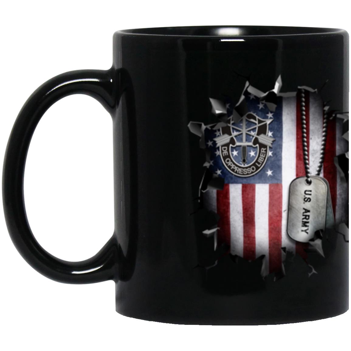 US Special Forces 3D Break Effect 11oz - 15oz Black Mug