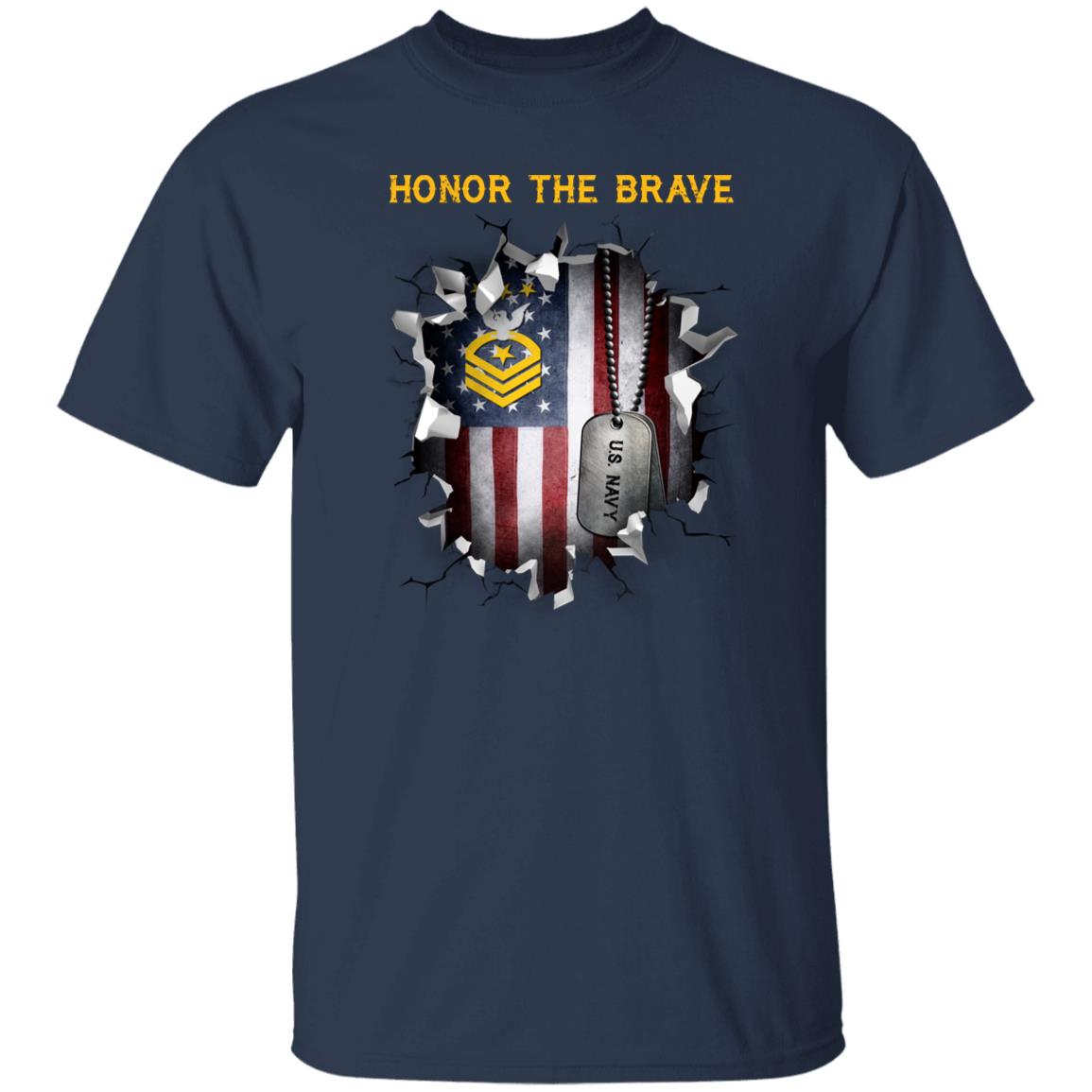 US Navy E-9 Master Chief Petty Officer Of The Navy E9 MCPON Collar Device - Honor The Brave Front Shirt