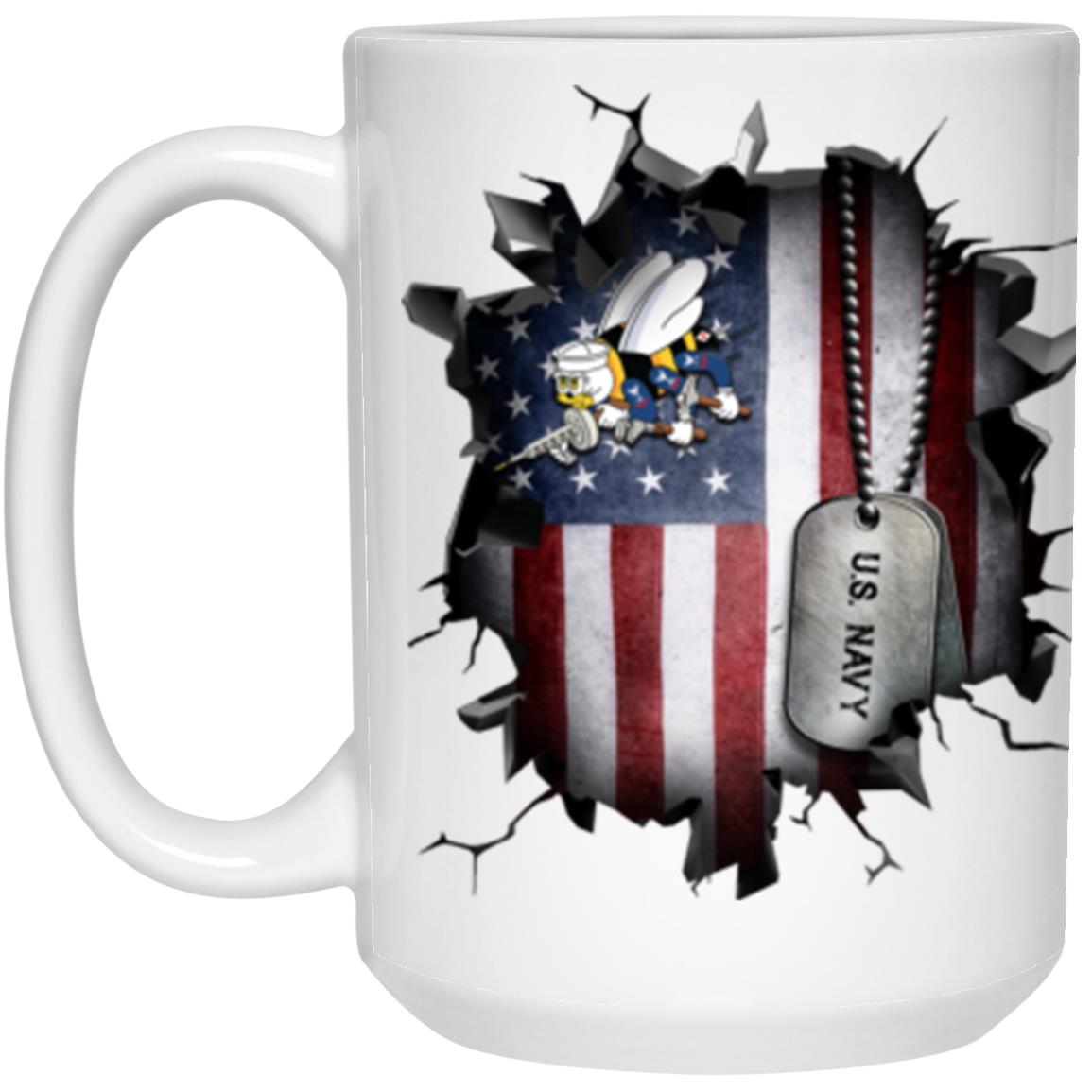 US Navy Seabees 3D Break Effect Coffee Mug 11oz - 15oz White Mug