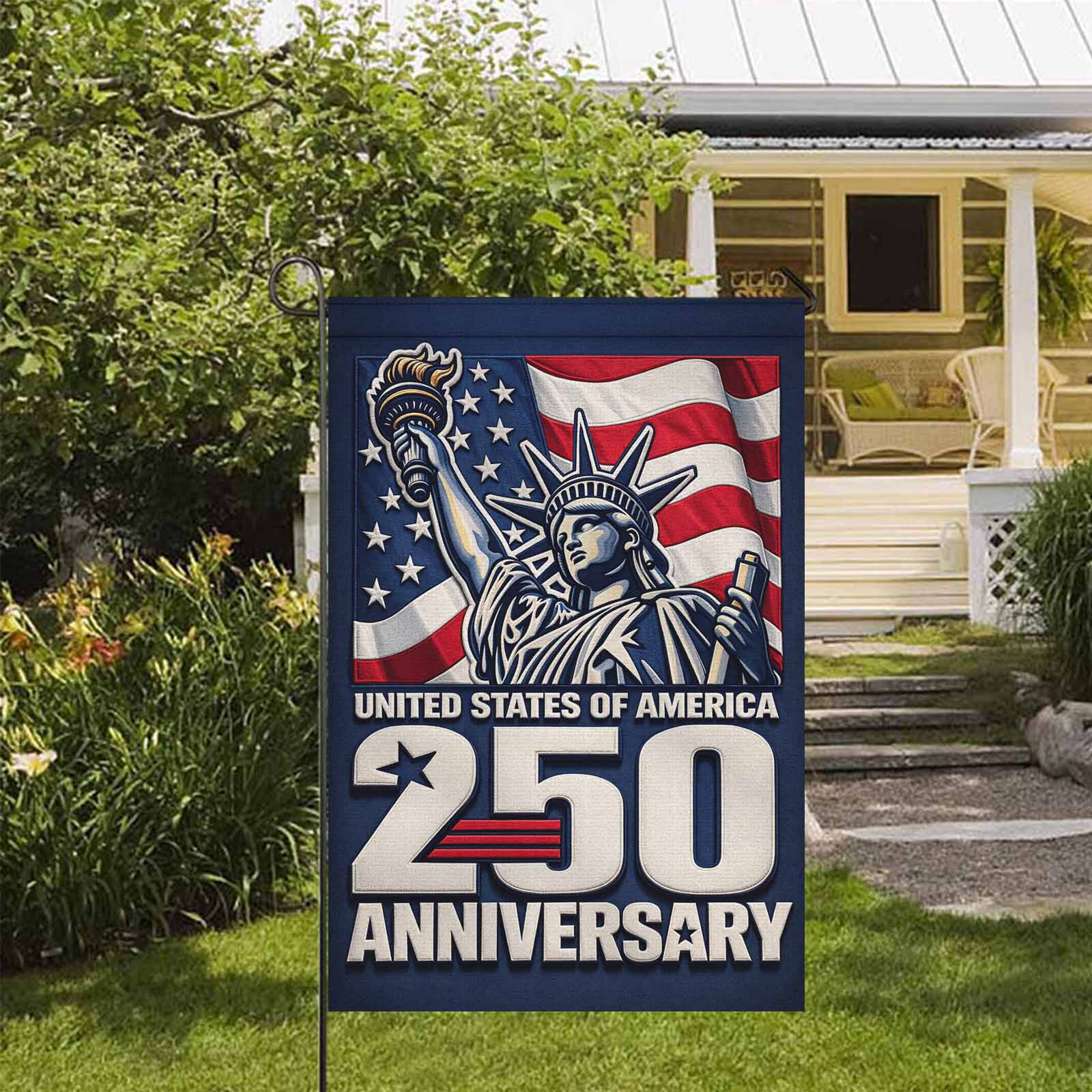 United States 250th Anniversary Garden Flag Patriotic USA Decor