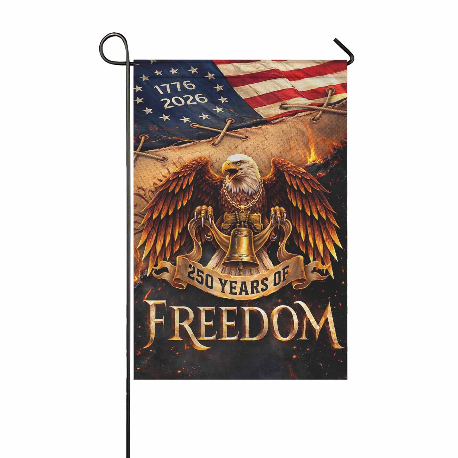 America 250 Garden Flag Patriotic Eagle Liberty Bell 250 Years of Freedom 1776-2026 Decor