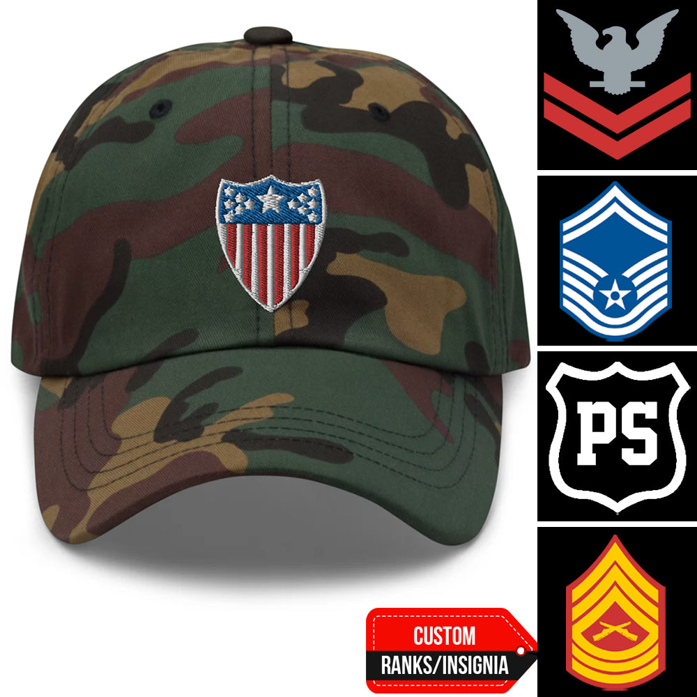 Custom US Military Ranks/Insignia Embroidered Dad Hat