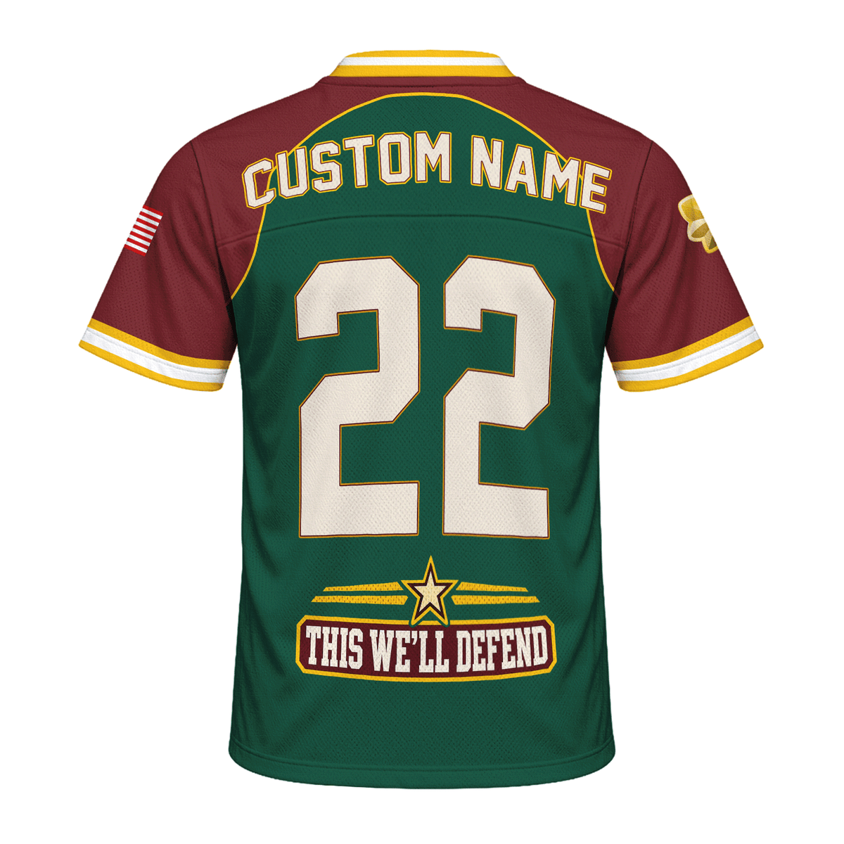 Custom U.S. Army Jersey Personalized Rank Name and Military Text Gift