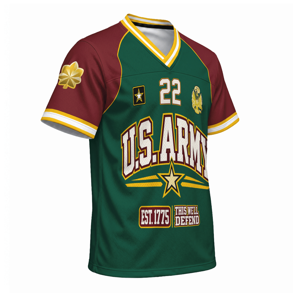 Custom U.S. Army Jersey Personalized Rank Name and Military Text Gift