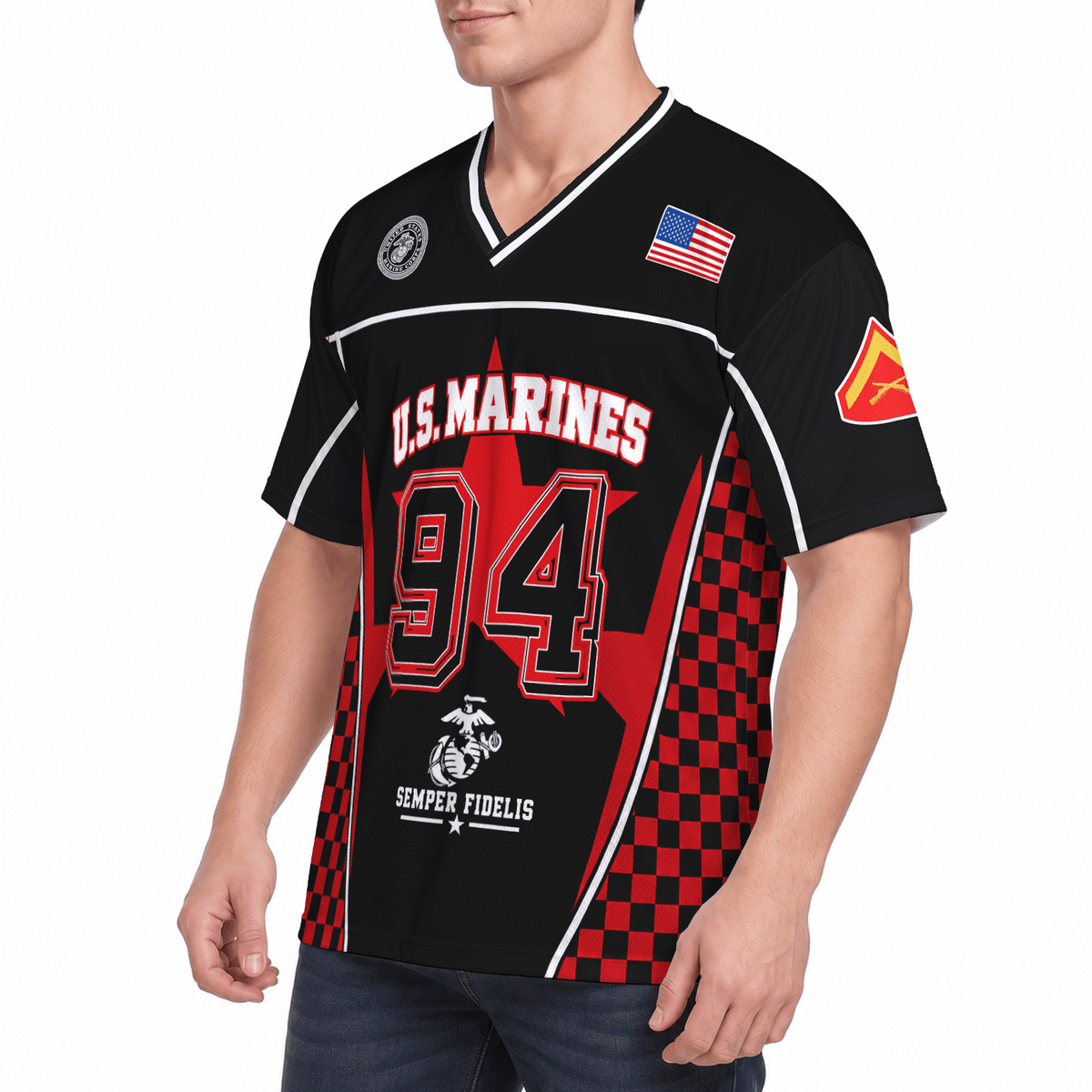 Personalized Marine Corps Sports Jersey Custom Rank Number and Text