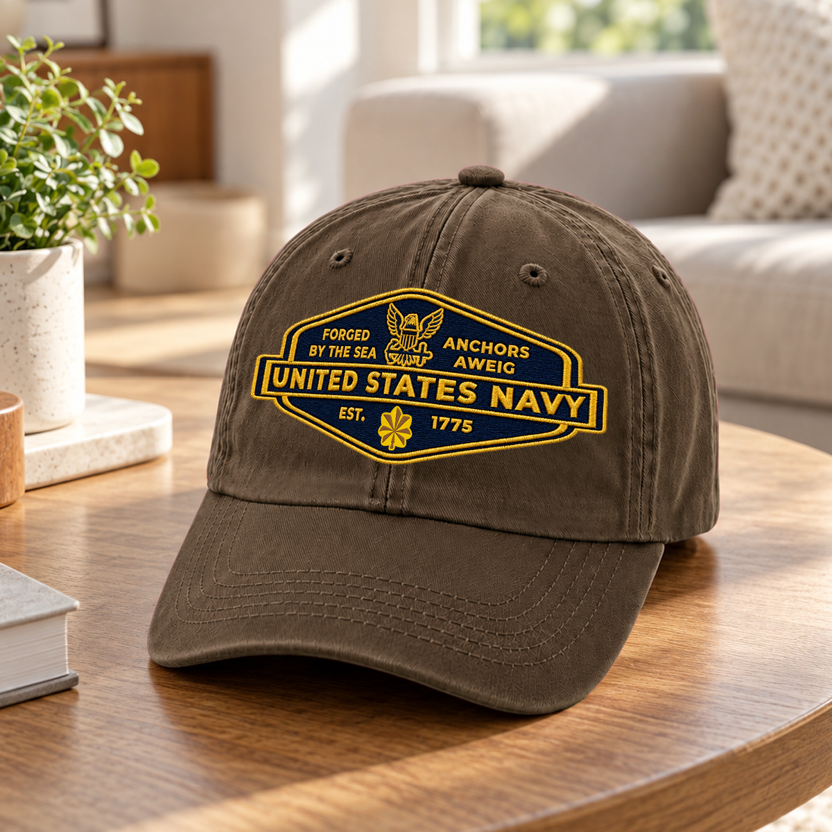 U.S. Navy Embroidered Hat Custom Rank and Personalized Text