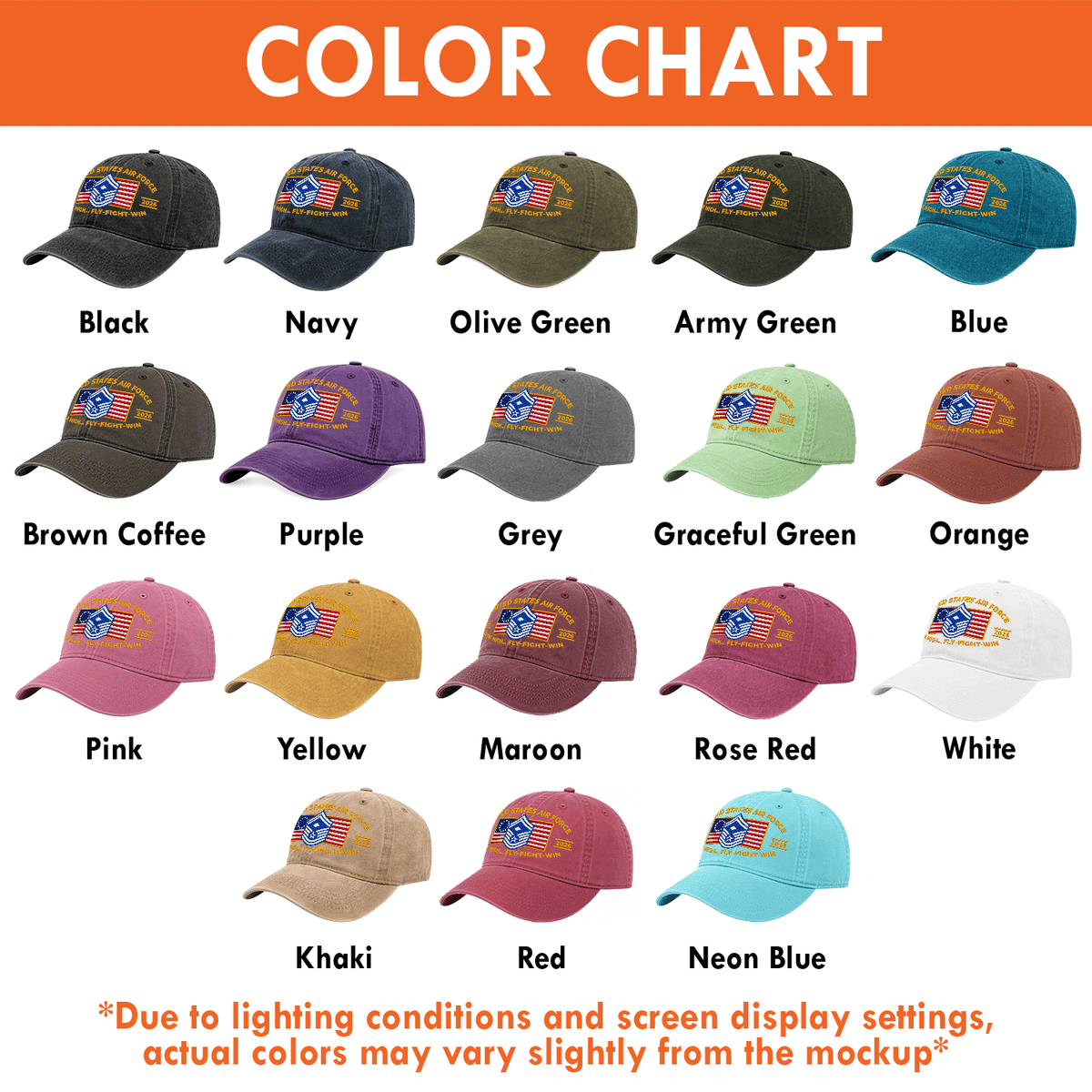U.S. Air Force Embroidered Hat Custom Rank and Personalized Text