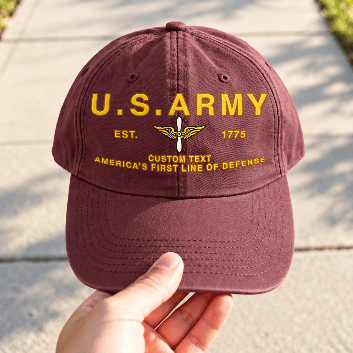 Custom U.S. Army Cotton Hat Personalized Rank and Name