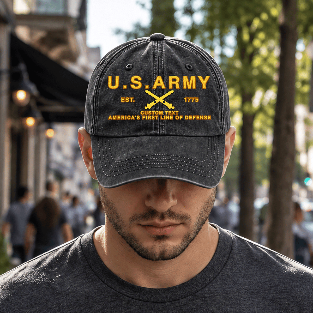 Custom U.S. Army Cotton Hat Personalized Rank and Name