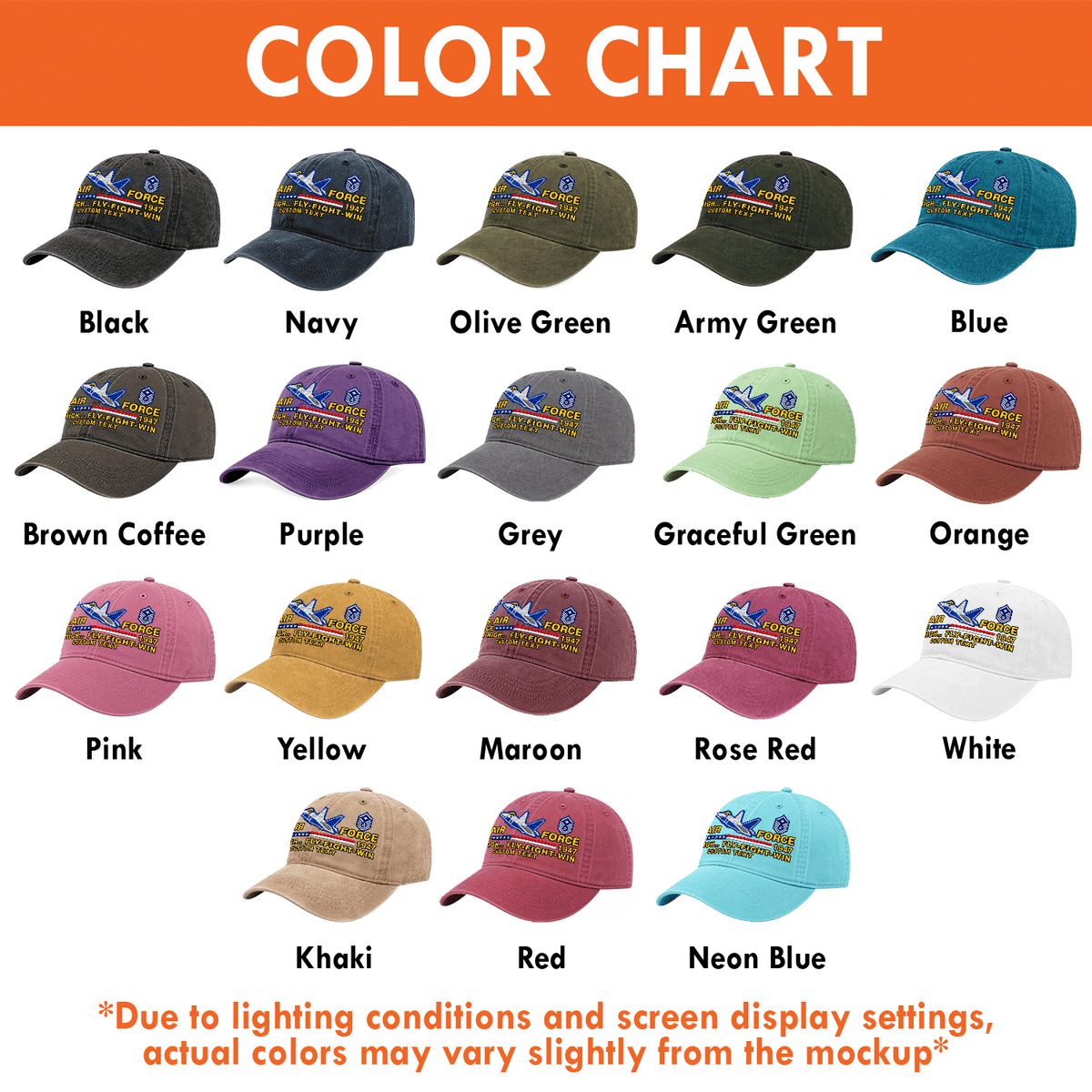U.S. Air Force Washed Cap Personalized Rank Text Military Gift