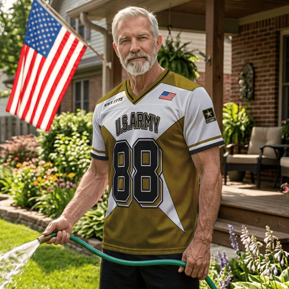 U.S. Army Sports Jersey Personalized Military Rank and Custom Text