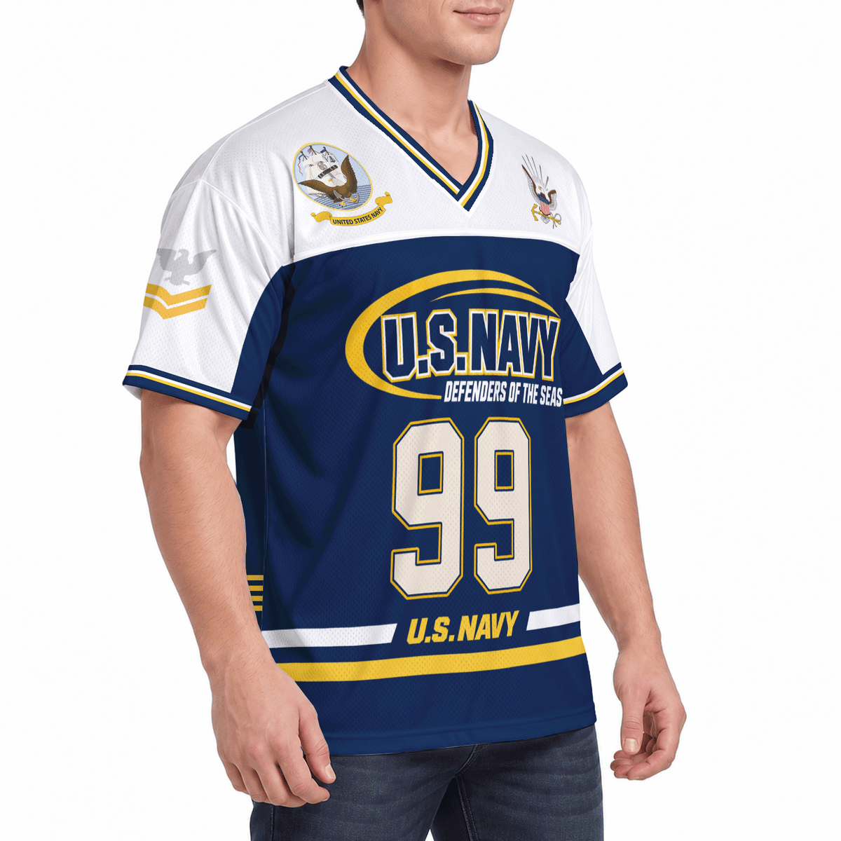 U.S. Navy Military Jersey Custom Rank Name Text and Number