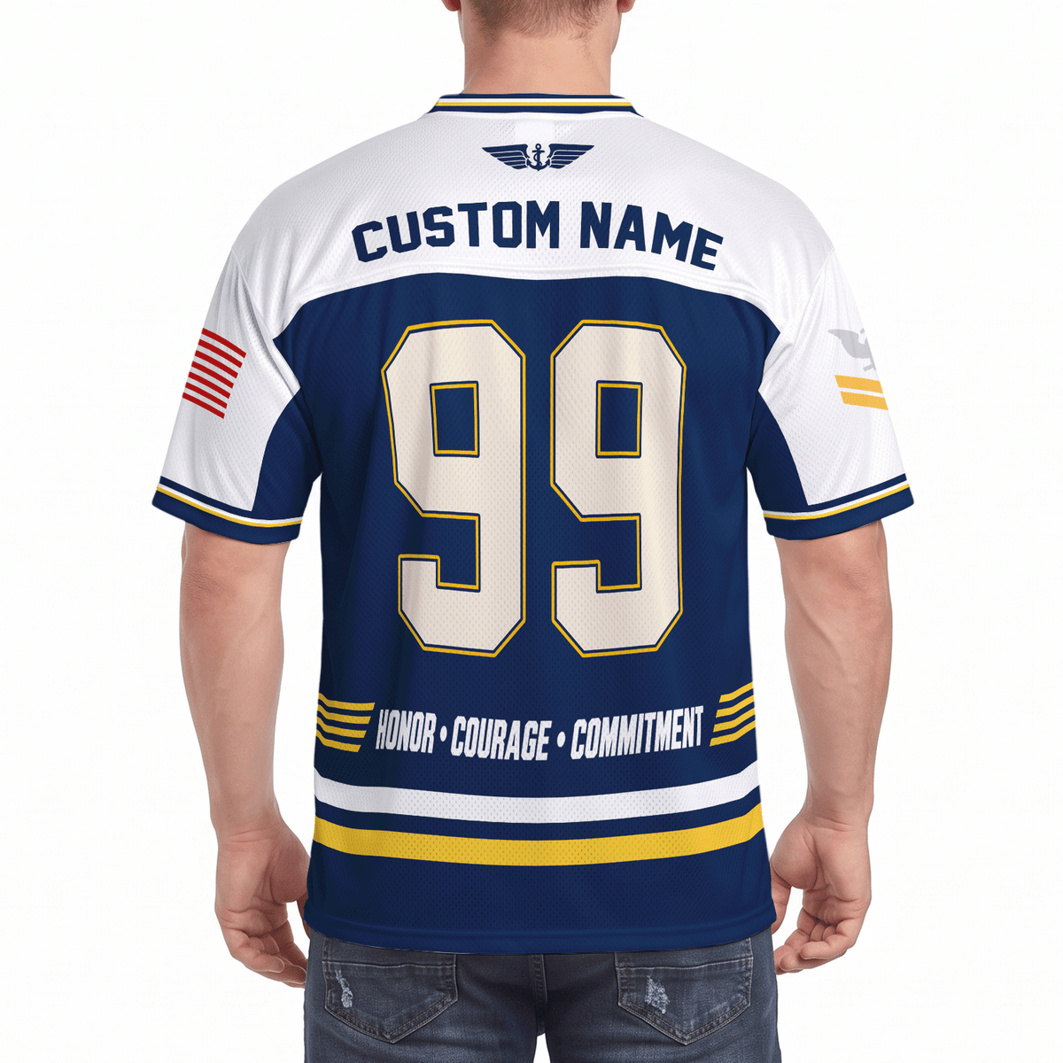 U.S. Navy Military Jersey Custom Rank Name Text and Number