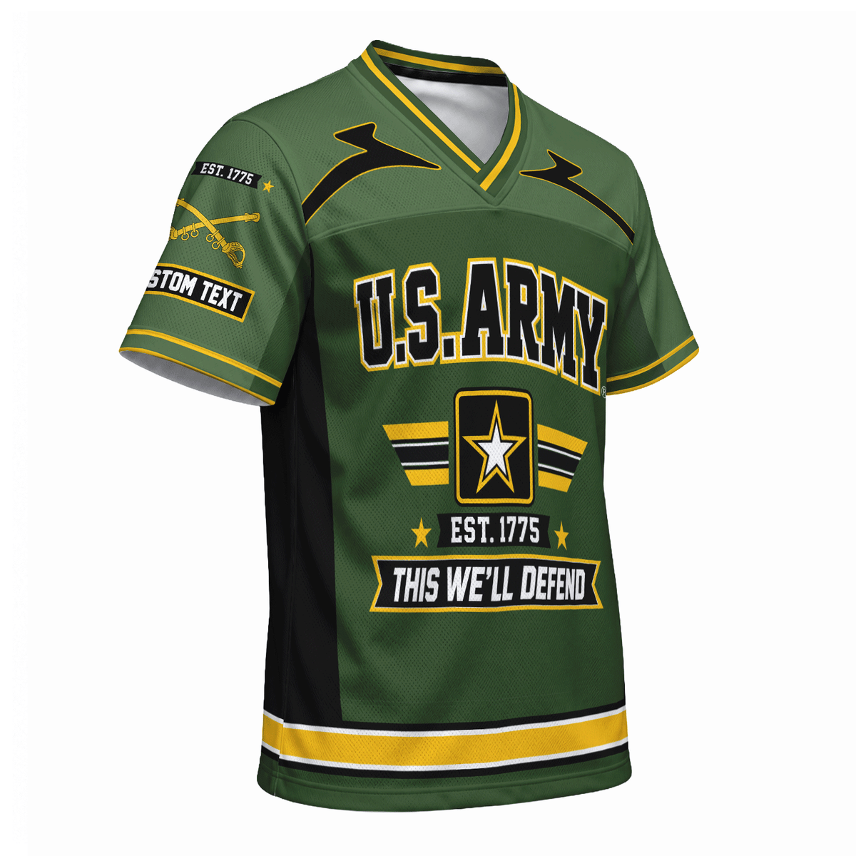 U.S. Army Veteran Jersey Personalized Military Rank and Custom Text