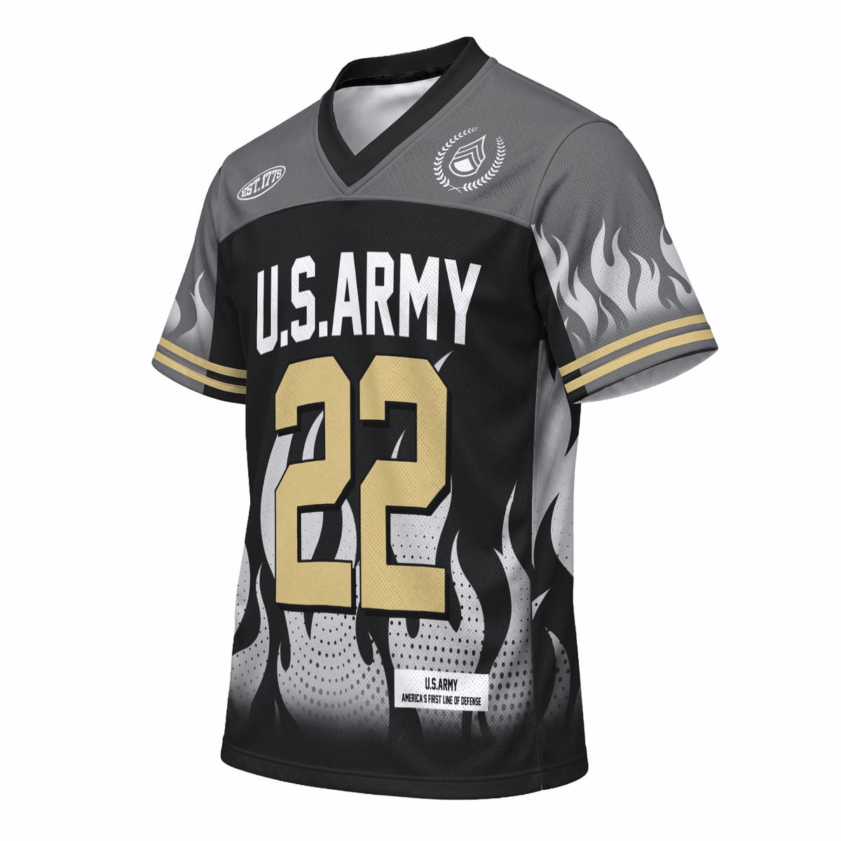 Personalized Army Military Jersey Custom Rank and Text for Veterans