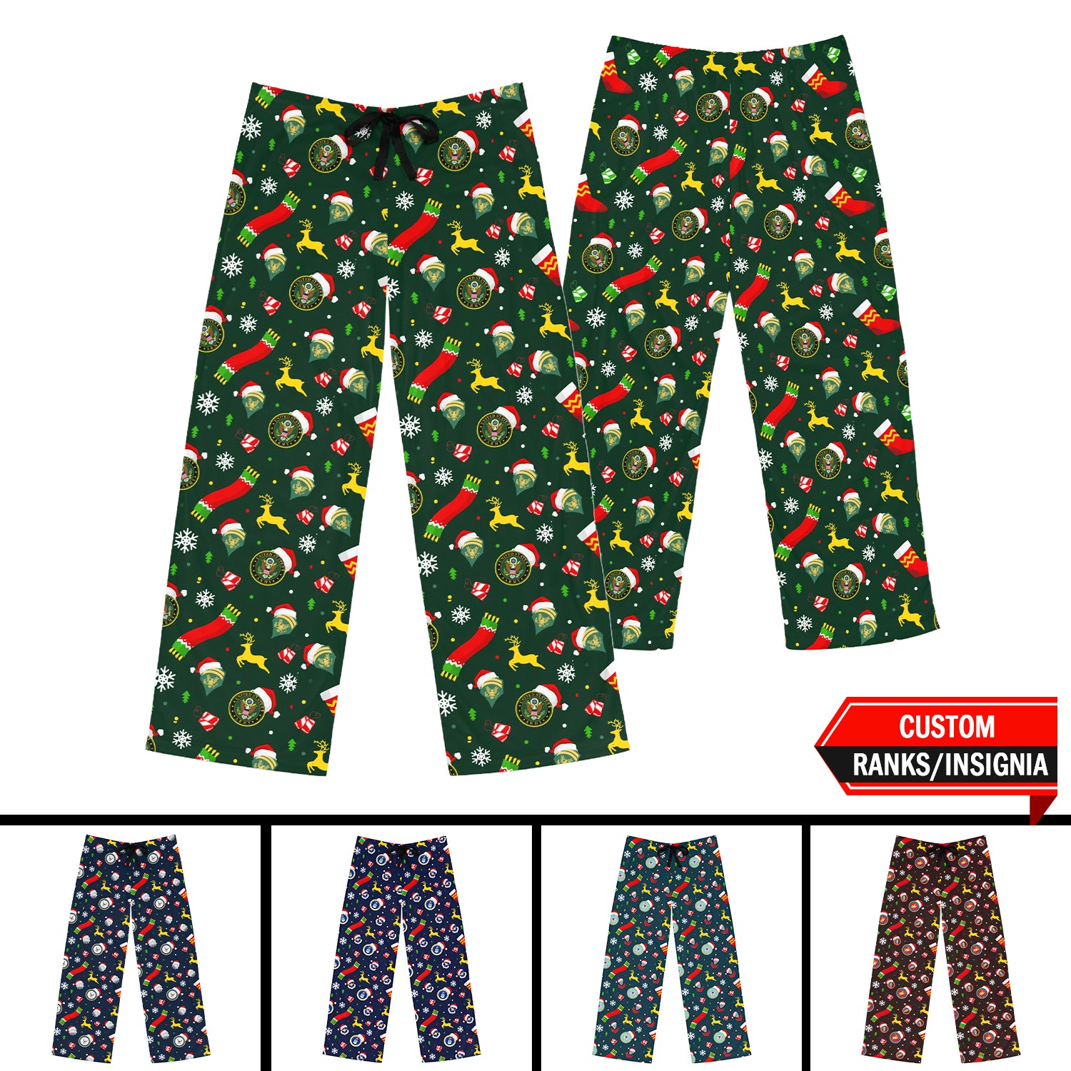 Custom US Military Ranks/Insignia All Over Prints Men's Pajama Pants JPJM01