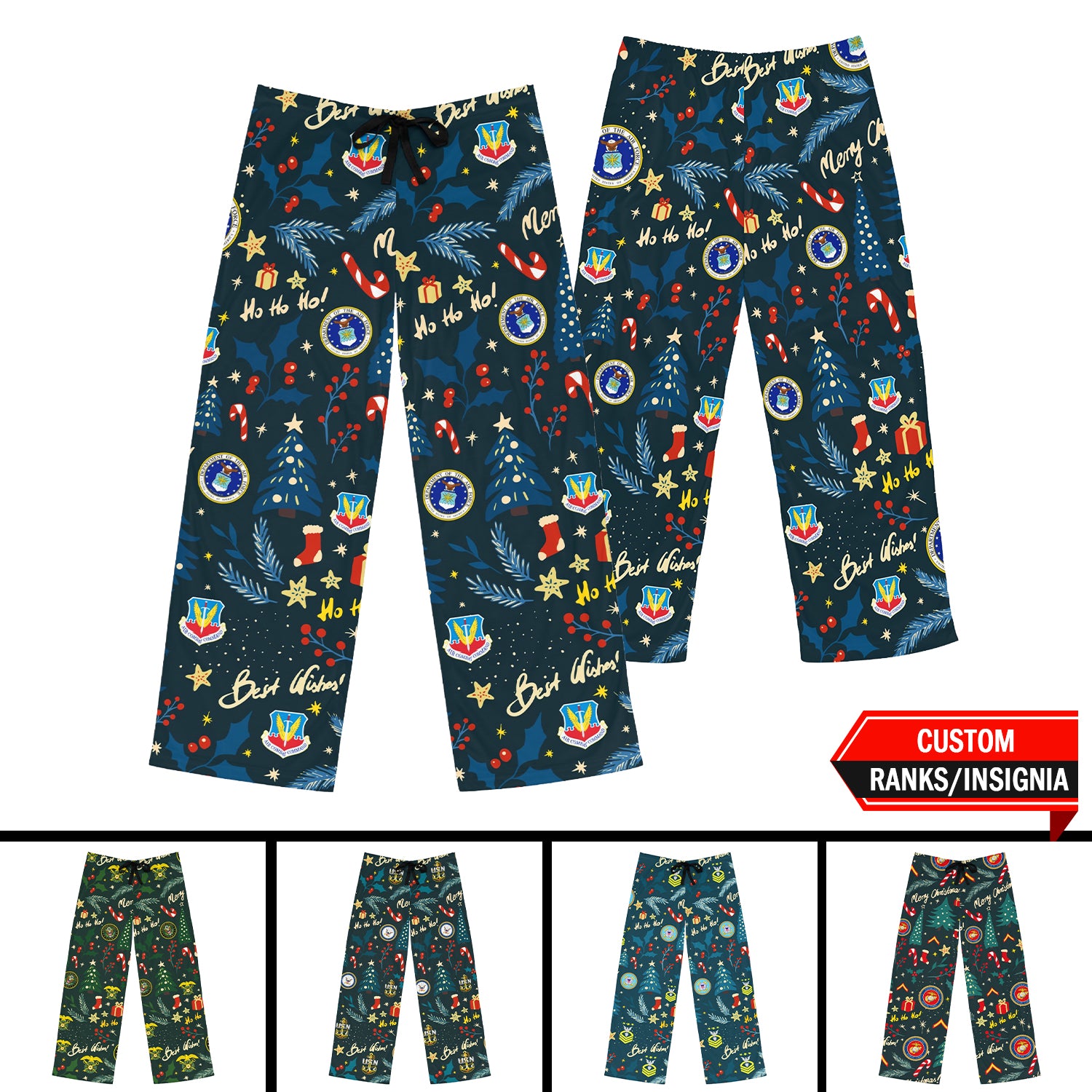 Custom US Military Ranks/Insignia All Over Prints Men's Pajama Pants JPJM05