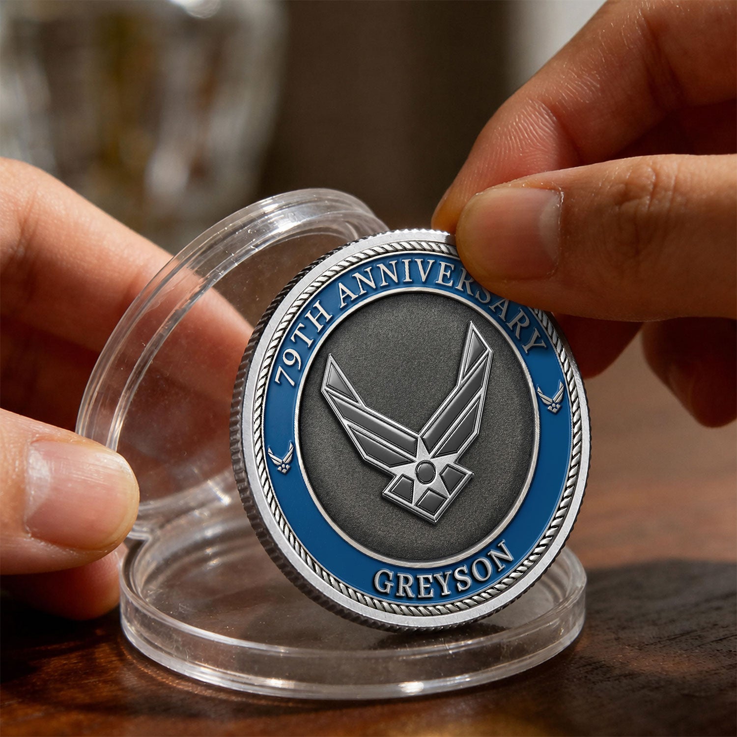USAF Custom Name Rank 3D Challenge Coin USA 250
