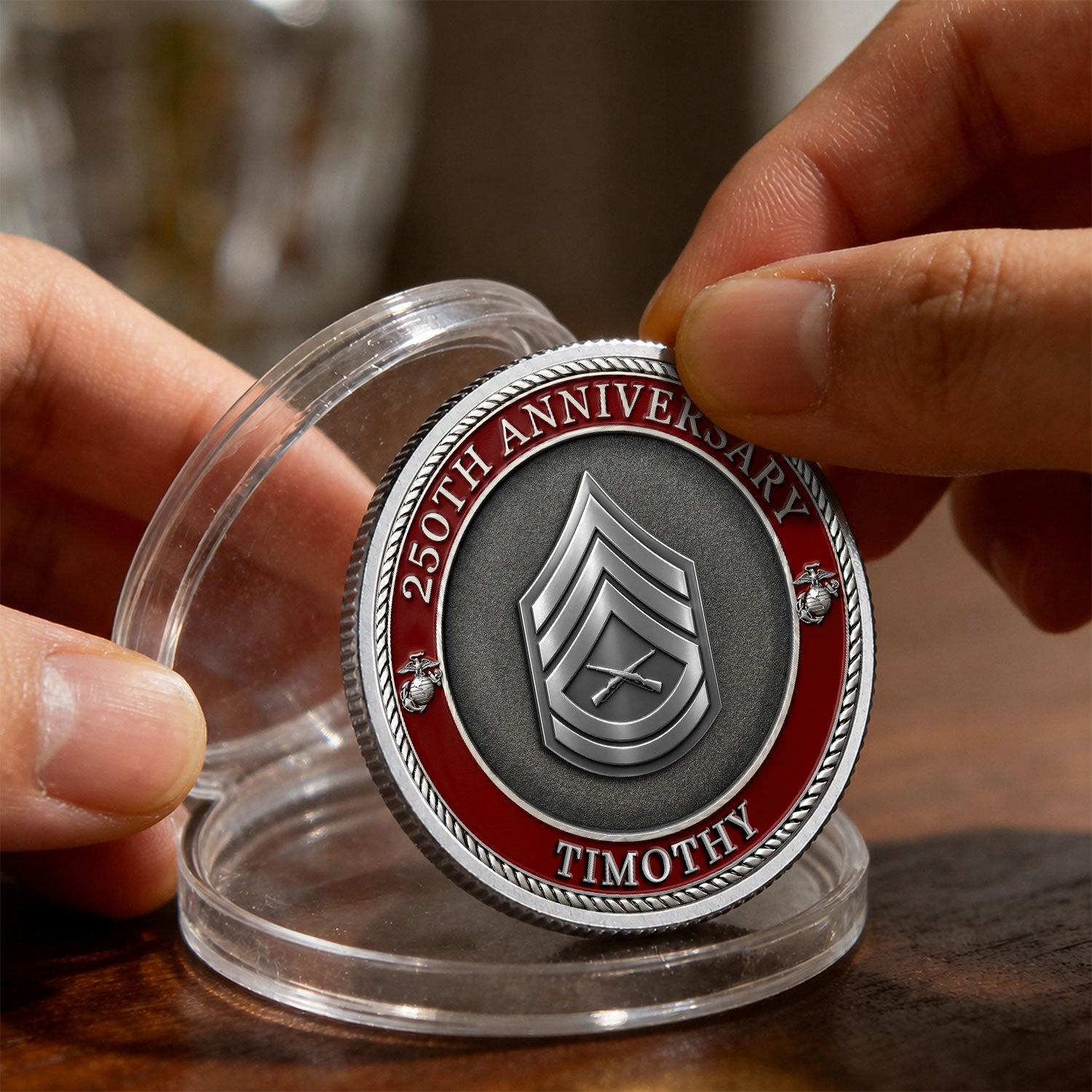 Personalized USMC Rank 3D Challenge Coin Gift