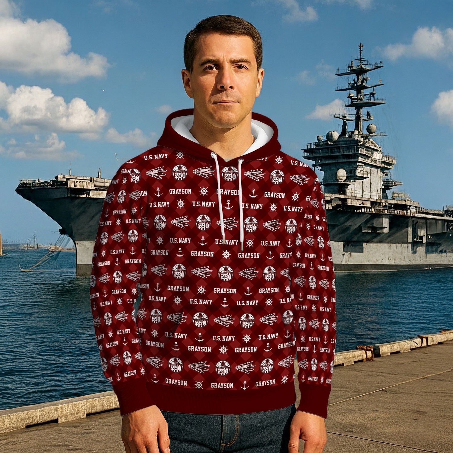 Personalized US Navy 3D All Over Print Hoodie KAH3D03