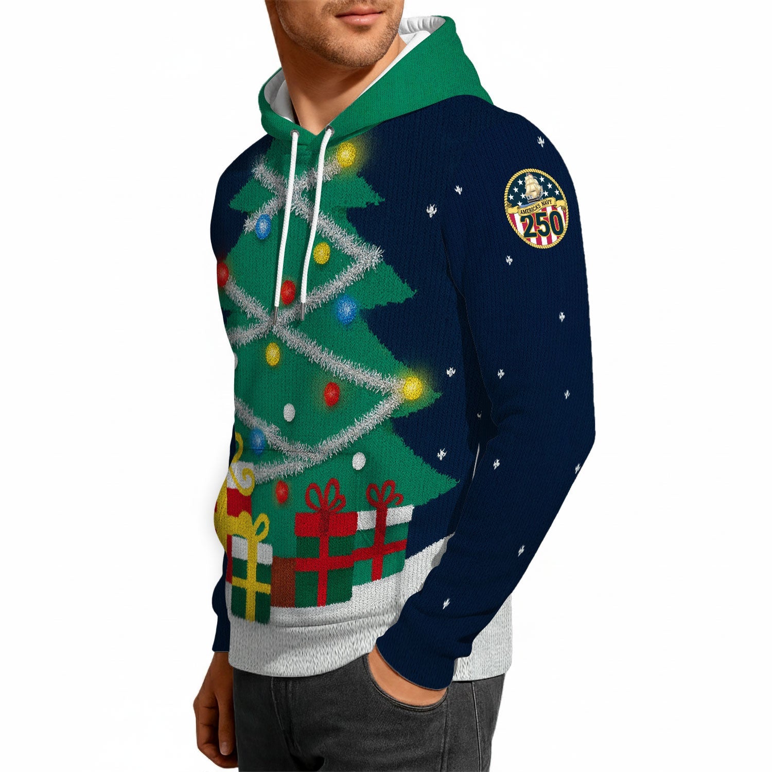 US Navy 3D All Over Print Hoodie Xmas Tree