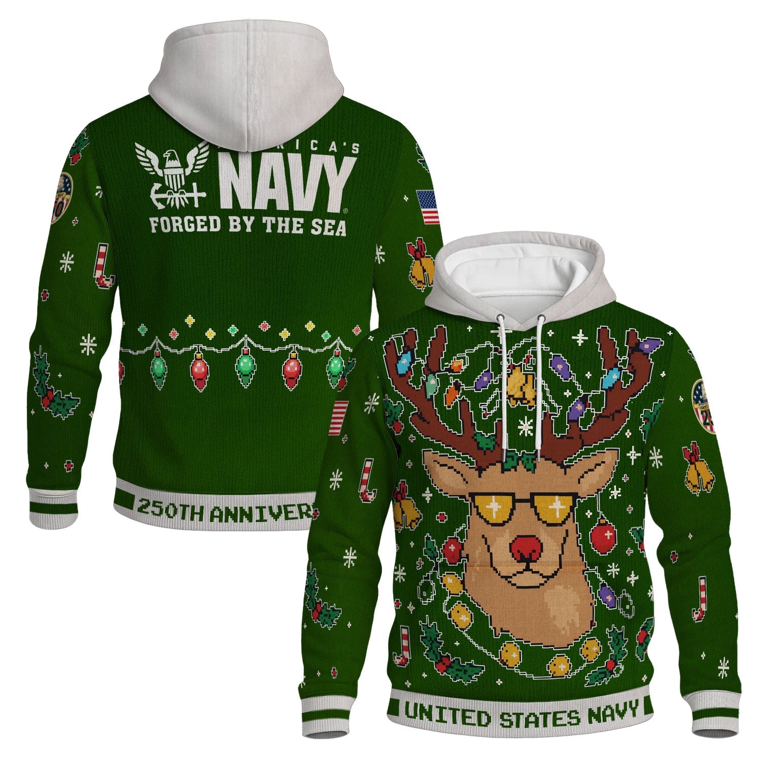 America's Navy Forged By The Sea 3D All Over Print Hoodie Xmas