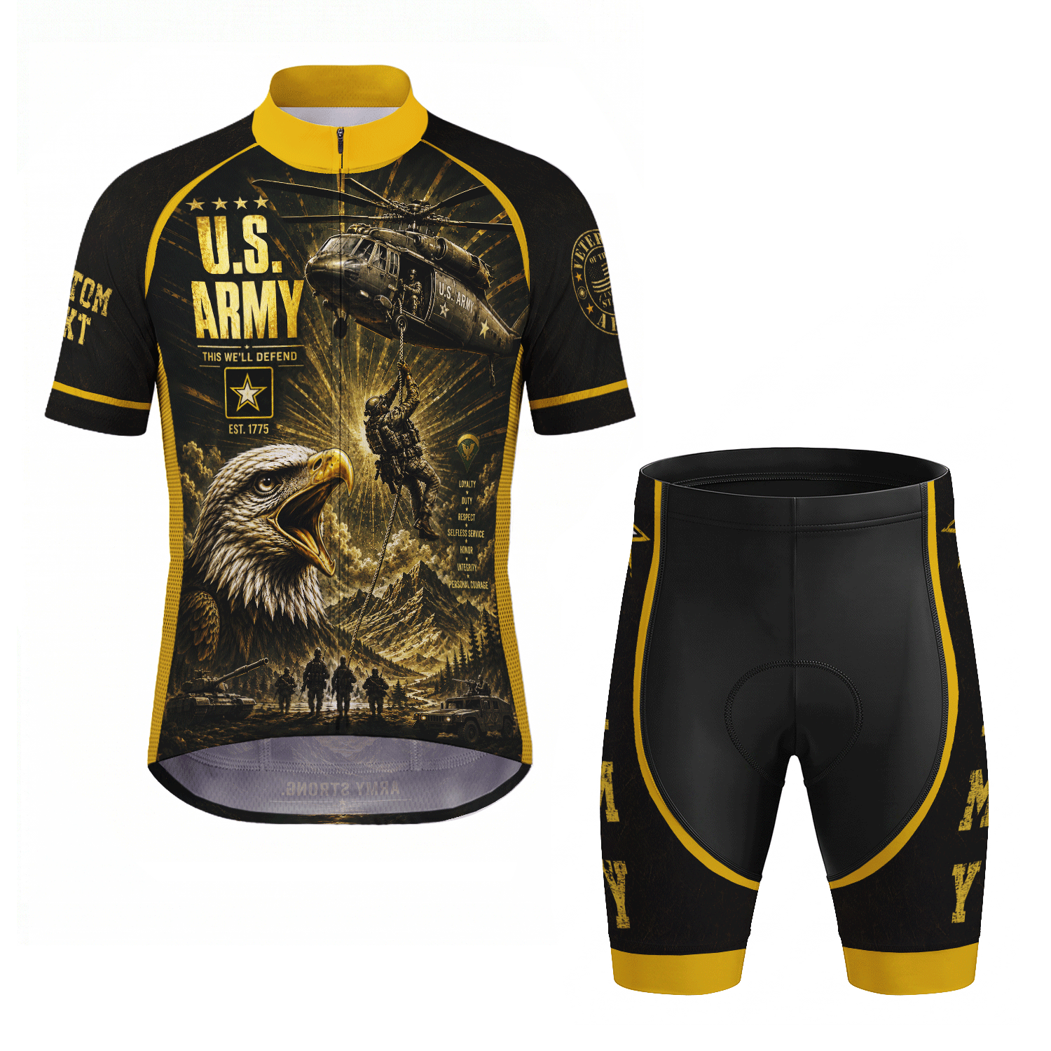 U.S. Army Veteran Personalized Cycling Jersey Custom Military Shirt