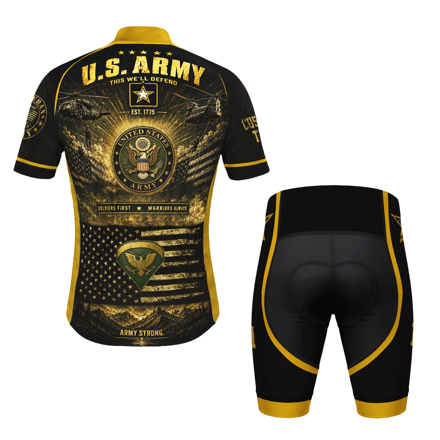 U.S. Army Veteran Personalized Cycling Jersey Custom Military Shirt