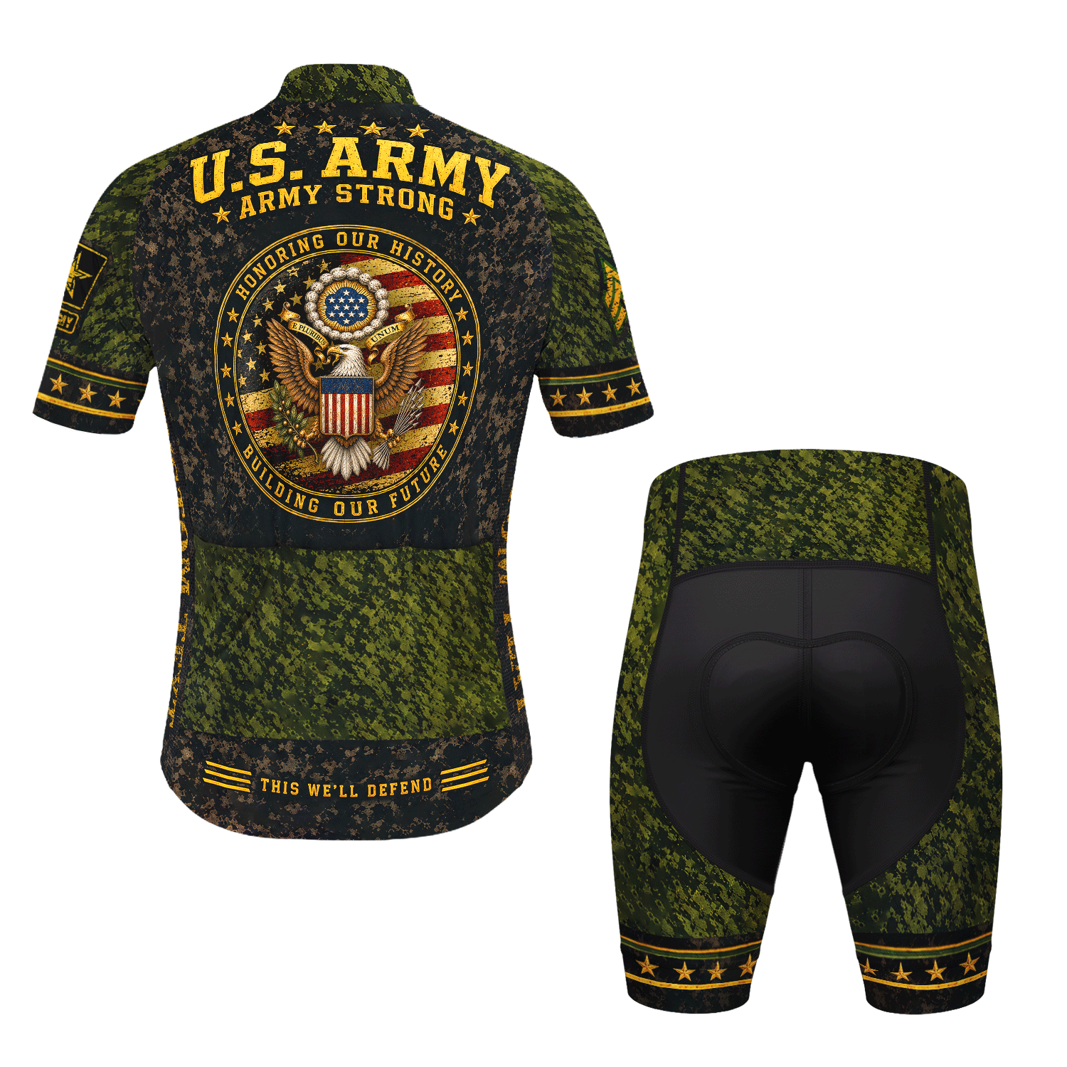 Personalized US Army Cycling Jersey Custom Rank & Name Veteran Gift