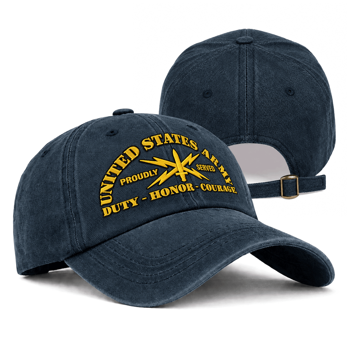 U.S. Army Embroidered Hat Custom Rank and Personalized Text