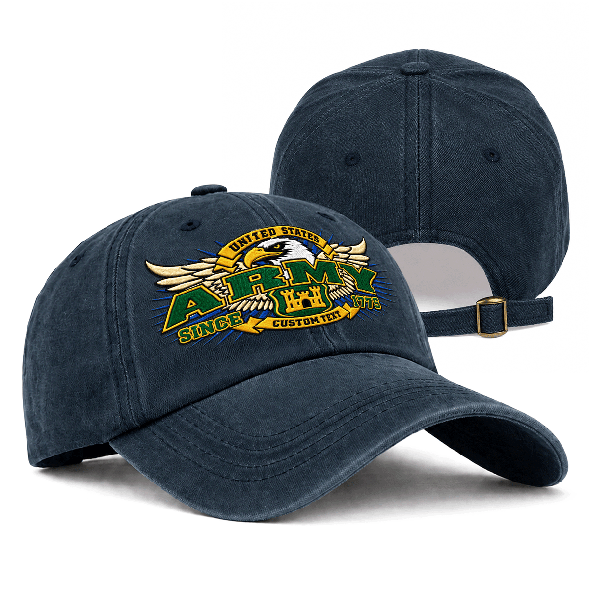 Personalized U.S. Army Cotton Cap Custom Rank and Text