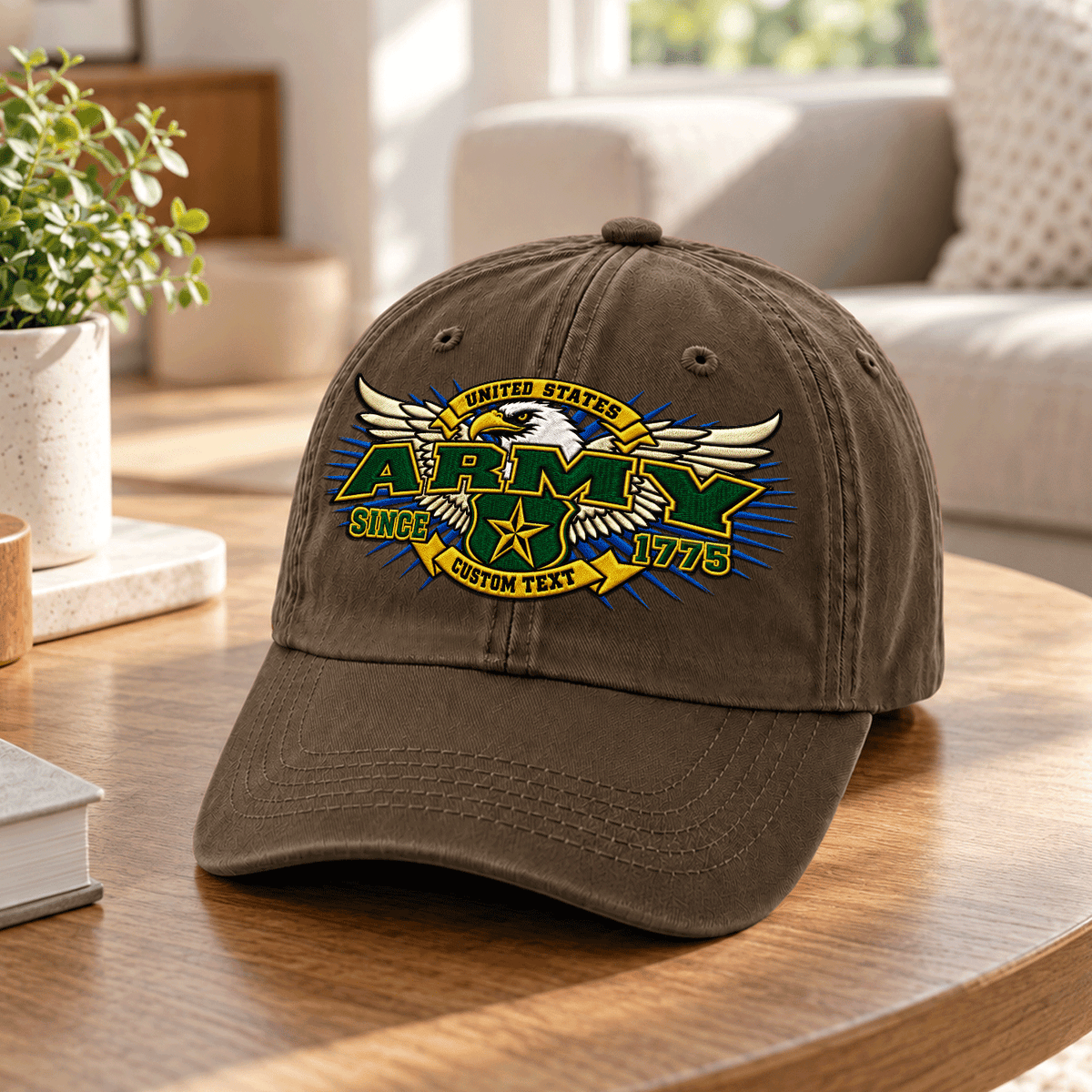 Personalized U.S. Army Cotton Cap Custom Rank and Text