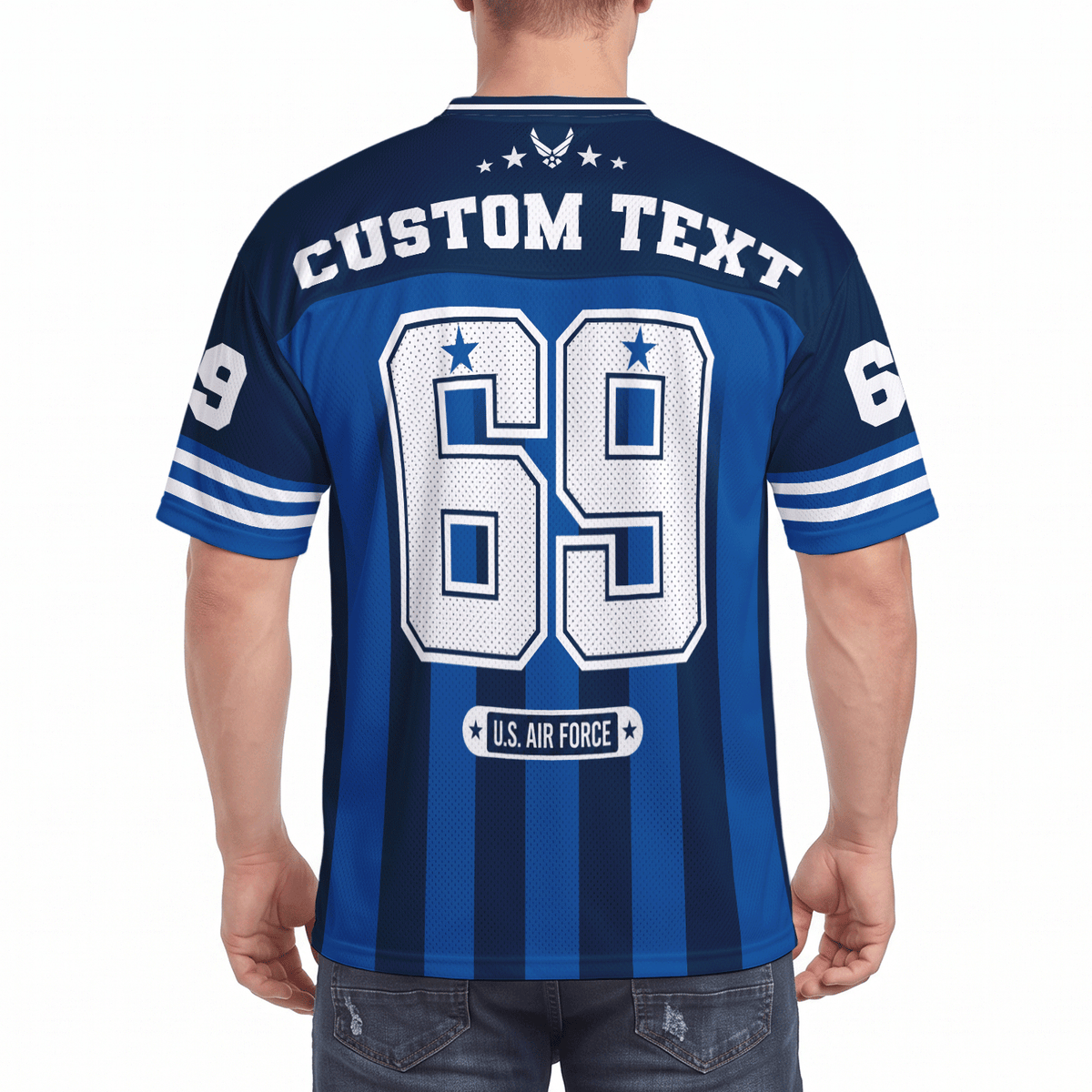 Custom U.S. Air Force Jersey Personalized Rank Name Text and Number