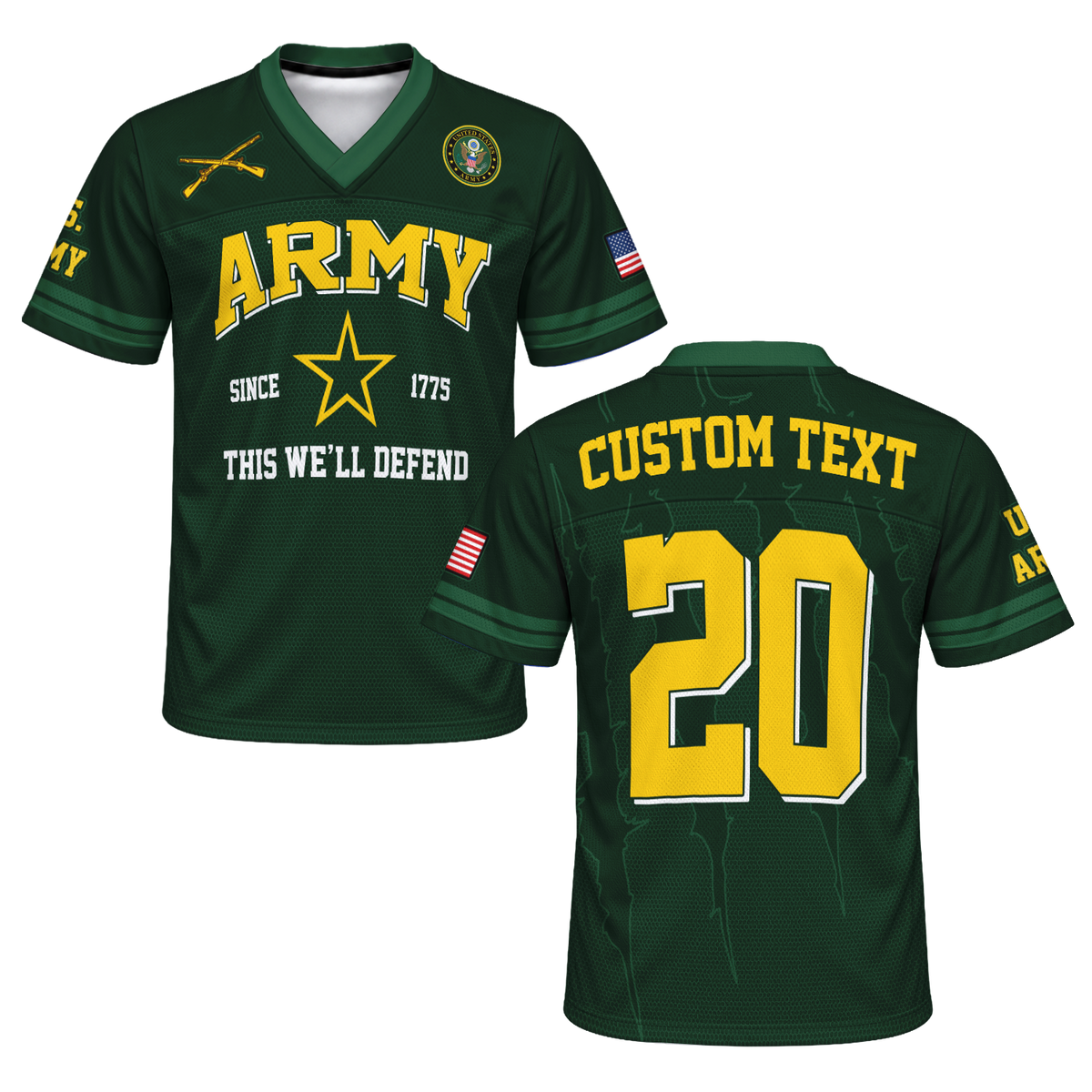Personalized Army Veteran Jersey Custom Rank, Name and Jersey Number  Military Gift