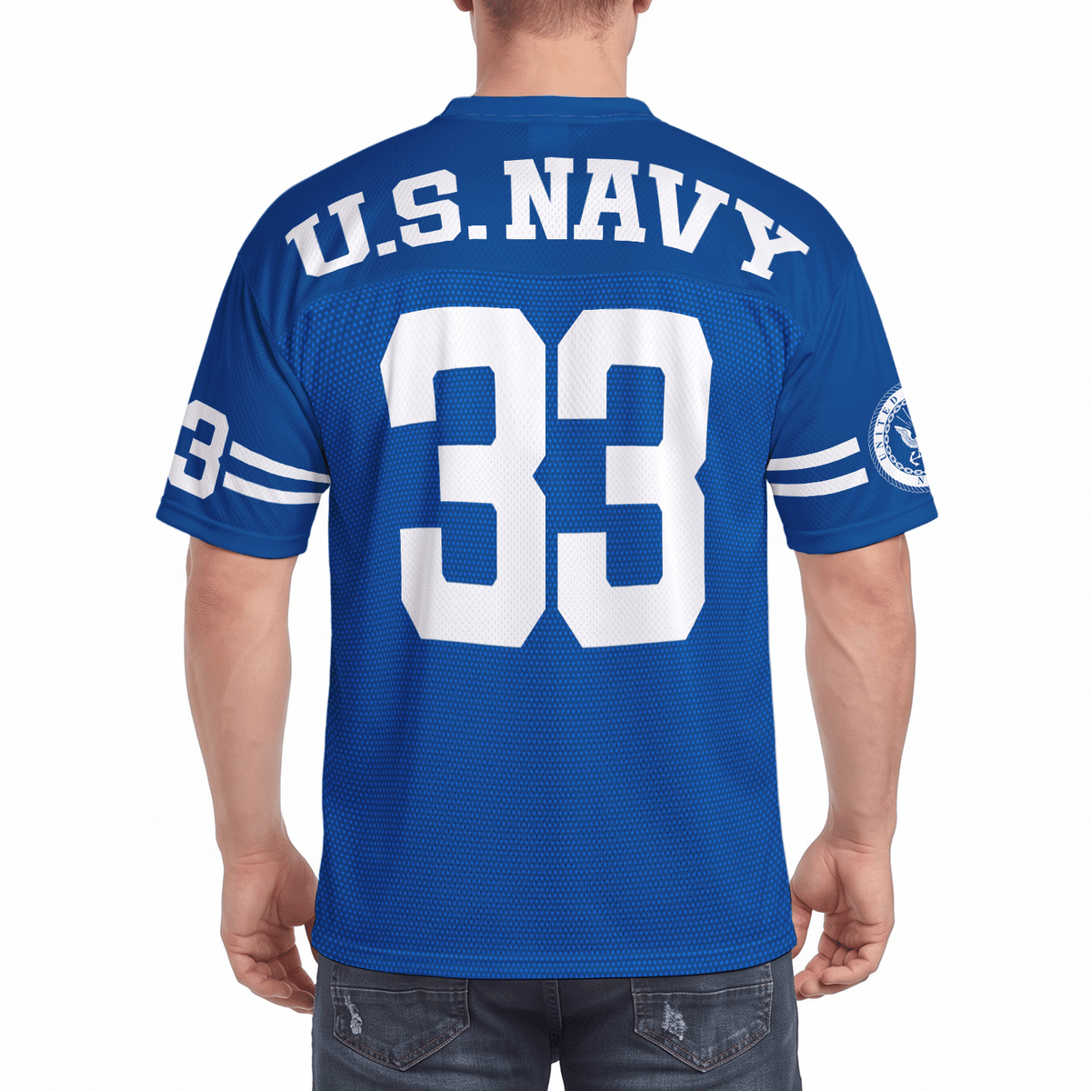 Personalized Navy Veteran Jersey Custom Rank Number and Text